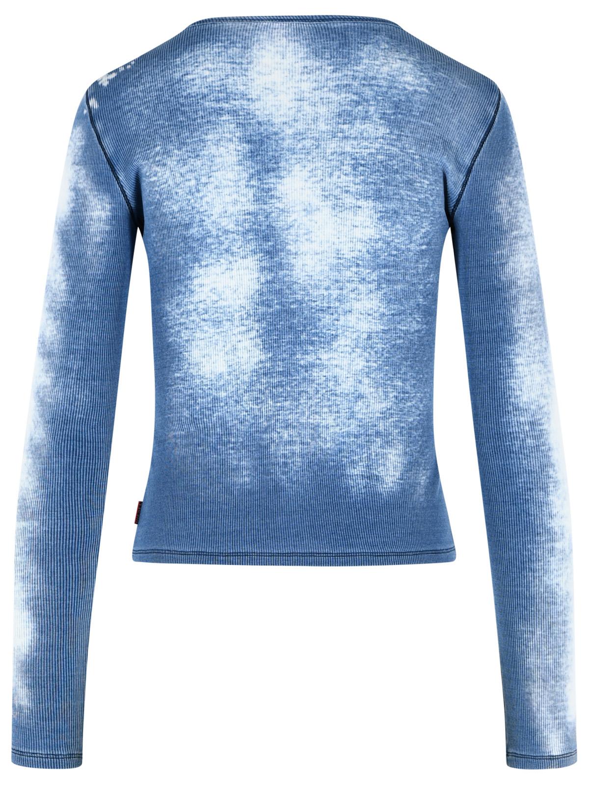 Diesel 'Gabriel' Light Blue Stretch Cotton T-Shirt Women DIESEL