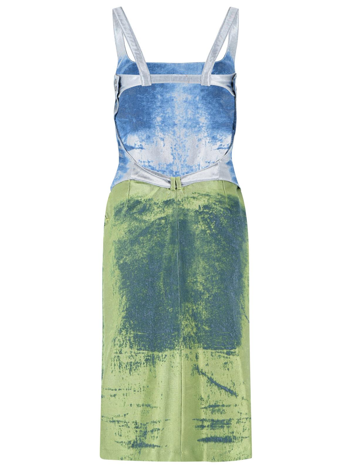 Diesel 'Sanat' Dress In Blue And Green Cotton Blend Women DIESEL