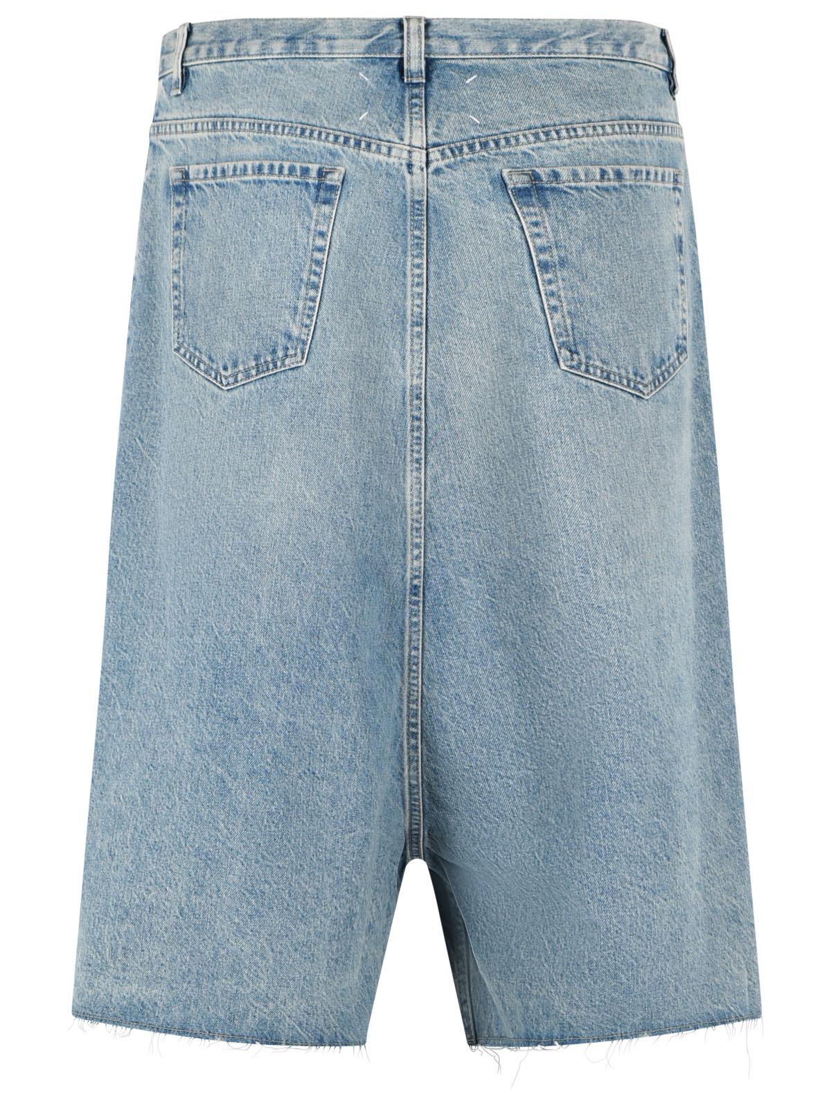 Maison Margiela Light Blue Cotton Bermuda Shorts Men MAISON MARGIELA