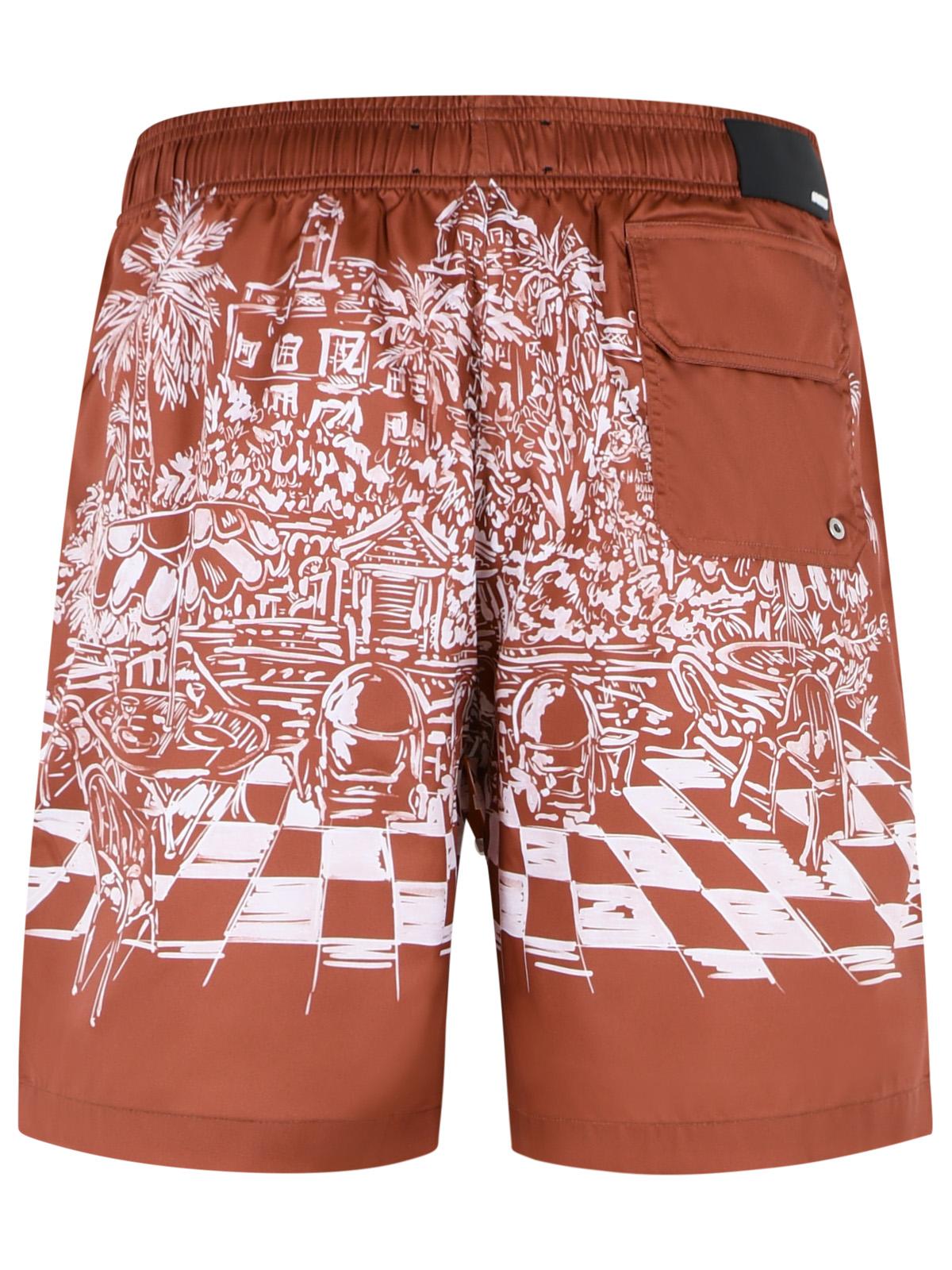 Amiri Terracotta Polyester Swimsuit Men AMIRI