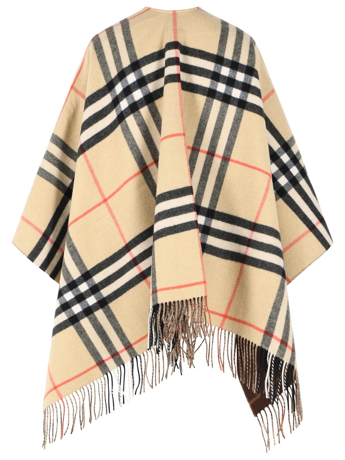 Burberry 'Check' Beige Cashmere Cape Women