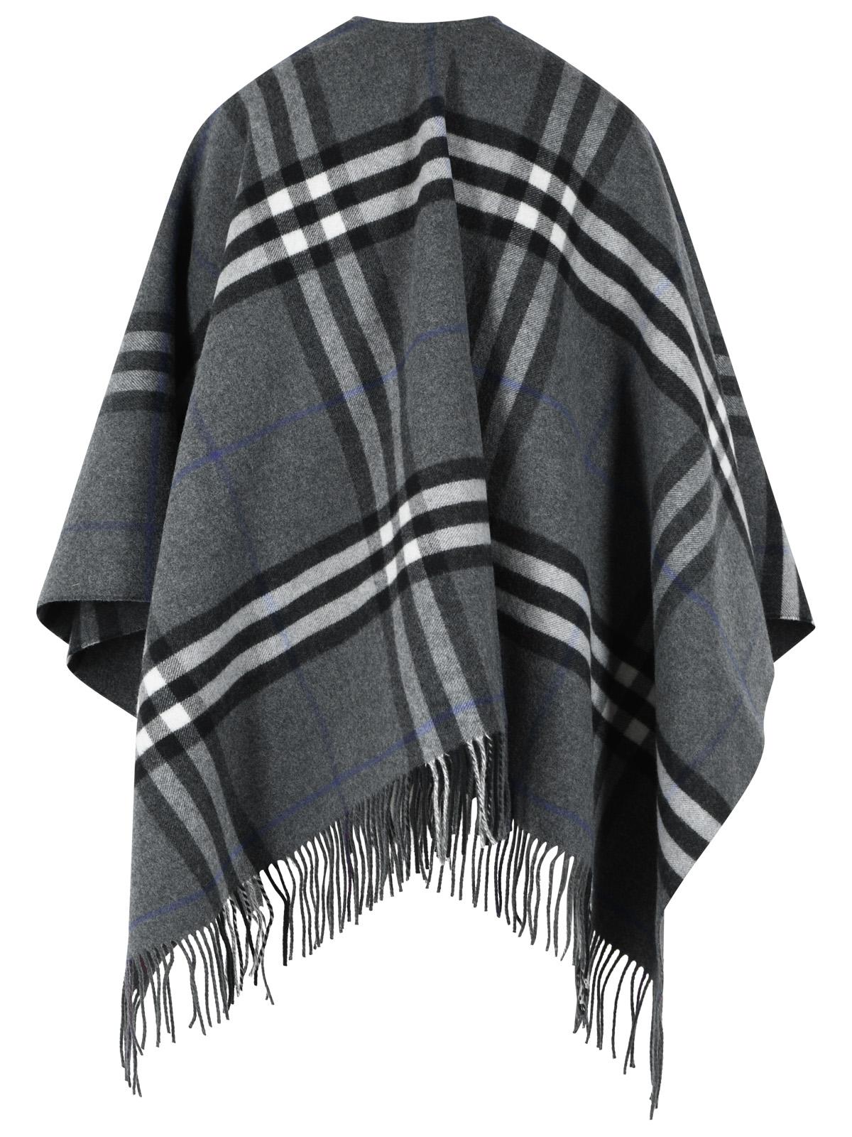 Burberry 'Check' Grey Cashmere Cape Women BURBERRY