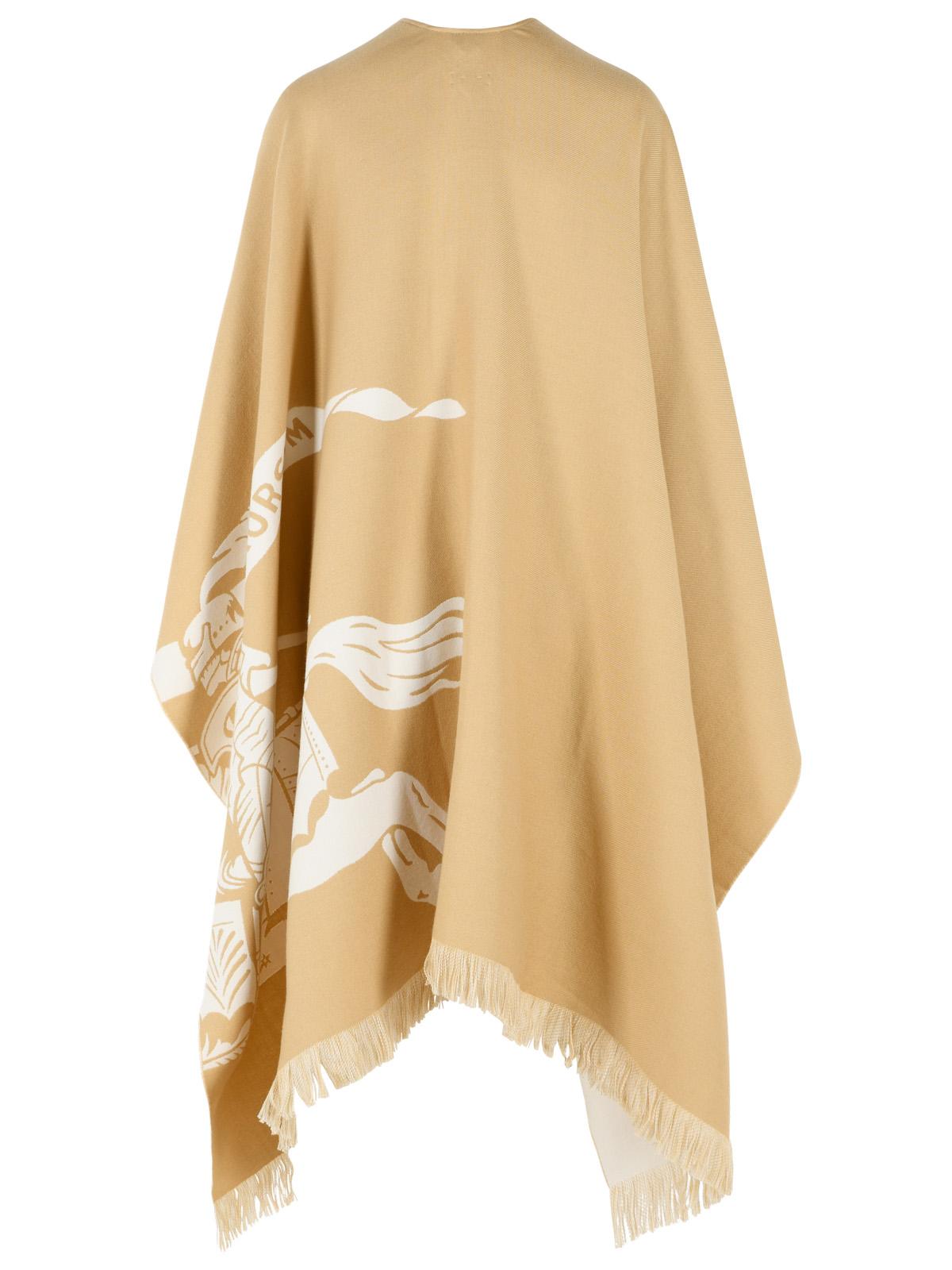 Burberry 'Ekd' Beige Wool And Silk Cape Women BURBERRY