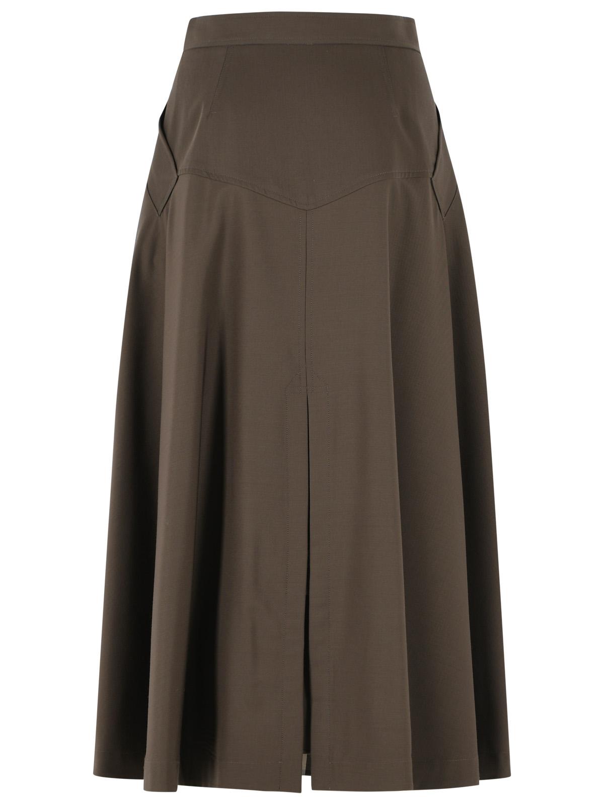Burberry 'Belina' Green Wool Skirt Women BURBERRY