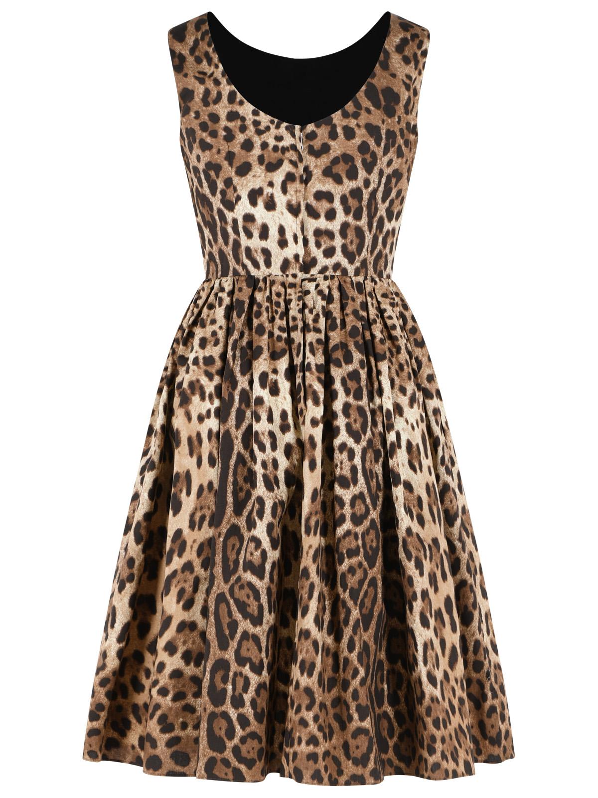 Dolce & Gabbana Leopard Print Cotton Dress Women DOLCE & GABBANA