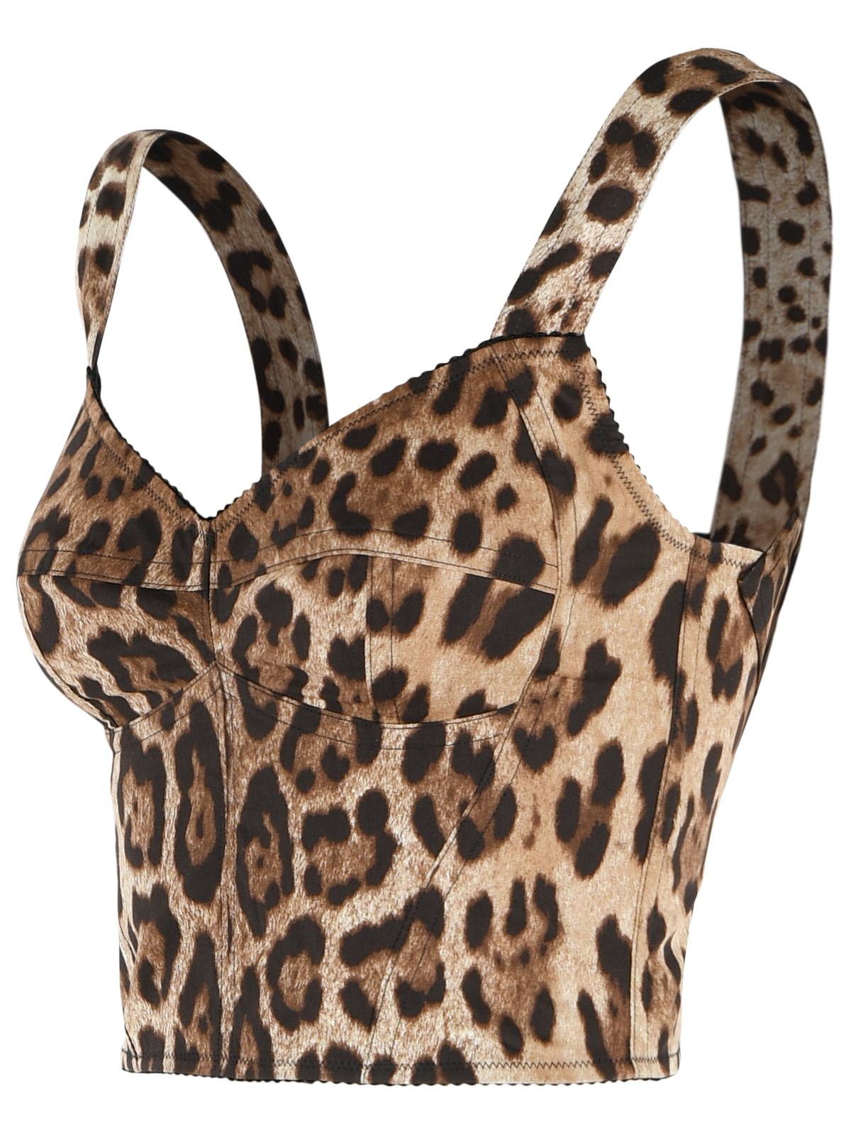 Dolce & Gabbana Leopard Cotton Bustier Women DOLCE & GABBANA