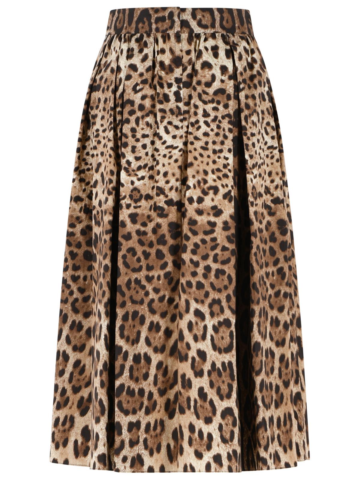 Dolce & Gabbana Leopard Print Cotton Midi Skirt Women DOLCE & GABBANA