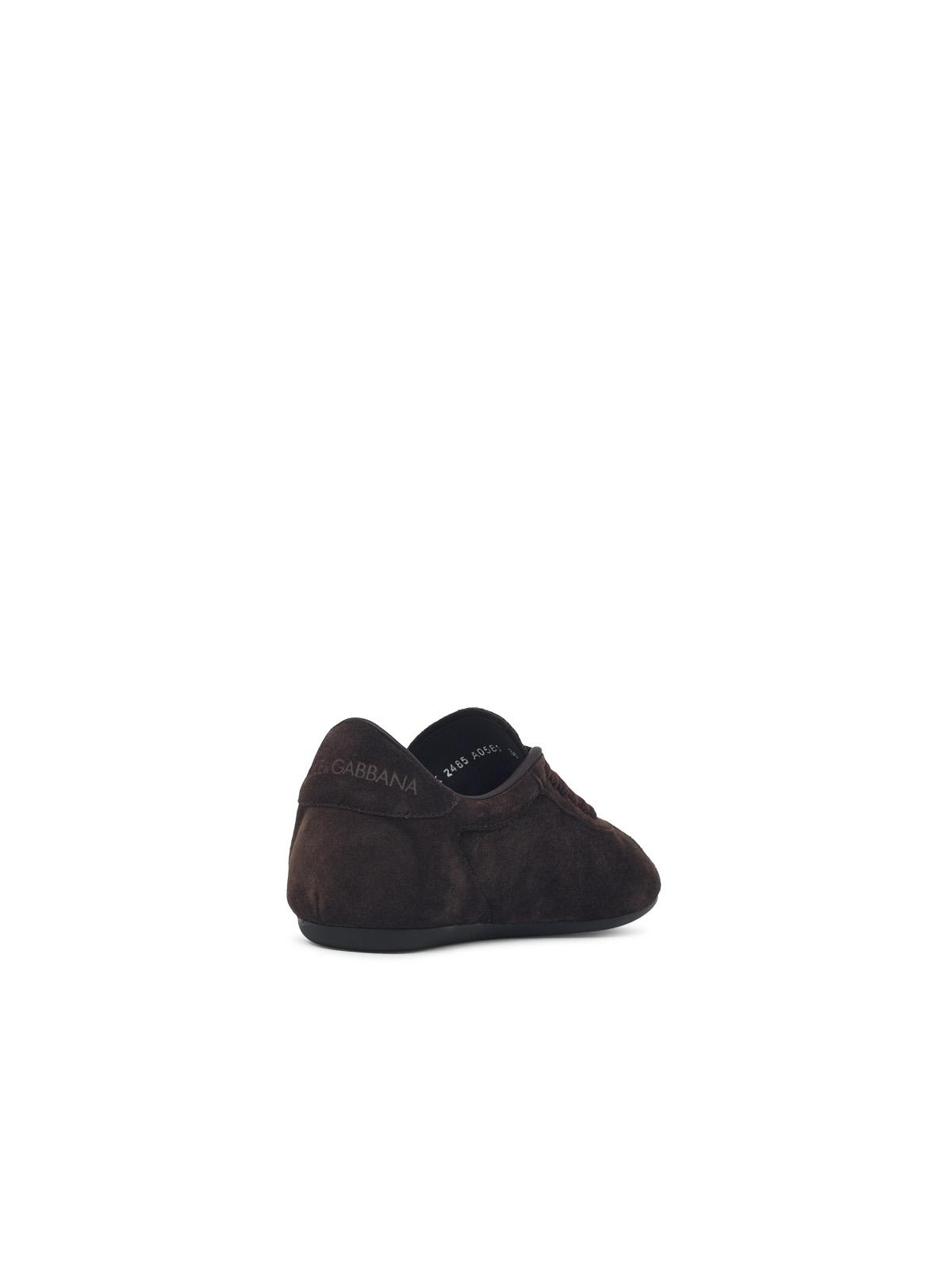 Dolce & Gabbana Brown Suede Sneakers Women DOLCE & GABBANA