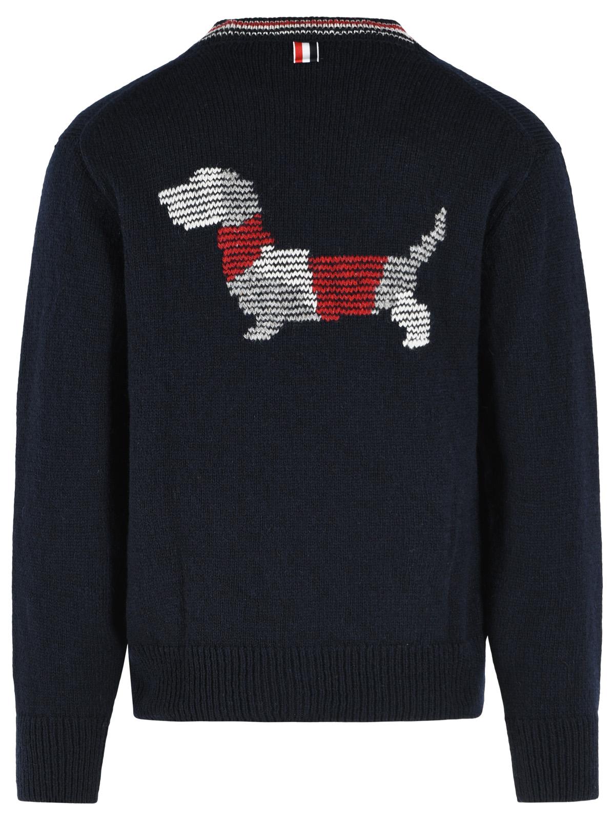 Thom Browne 'Hector' Cardigan In Navy Wool And Mohair Blend Men THOM BROWNE