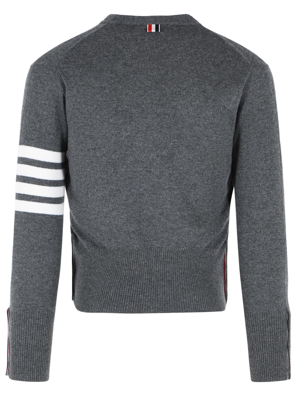 Thom Browne 'Classic 4 Bar' Grey Cashmere Cardigan Men THOM BROWNE