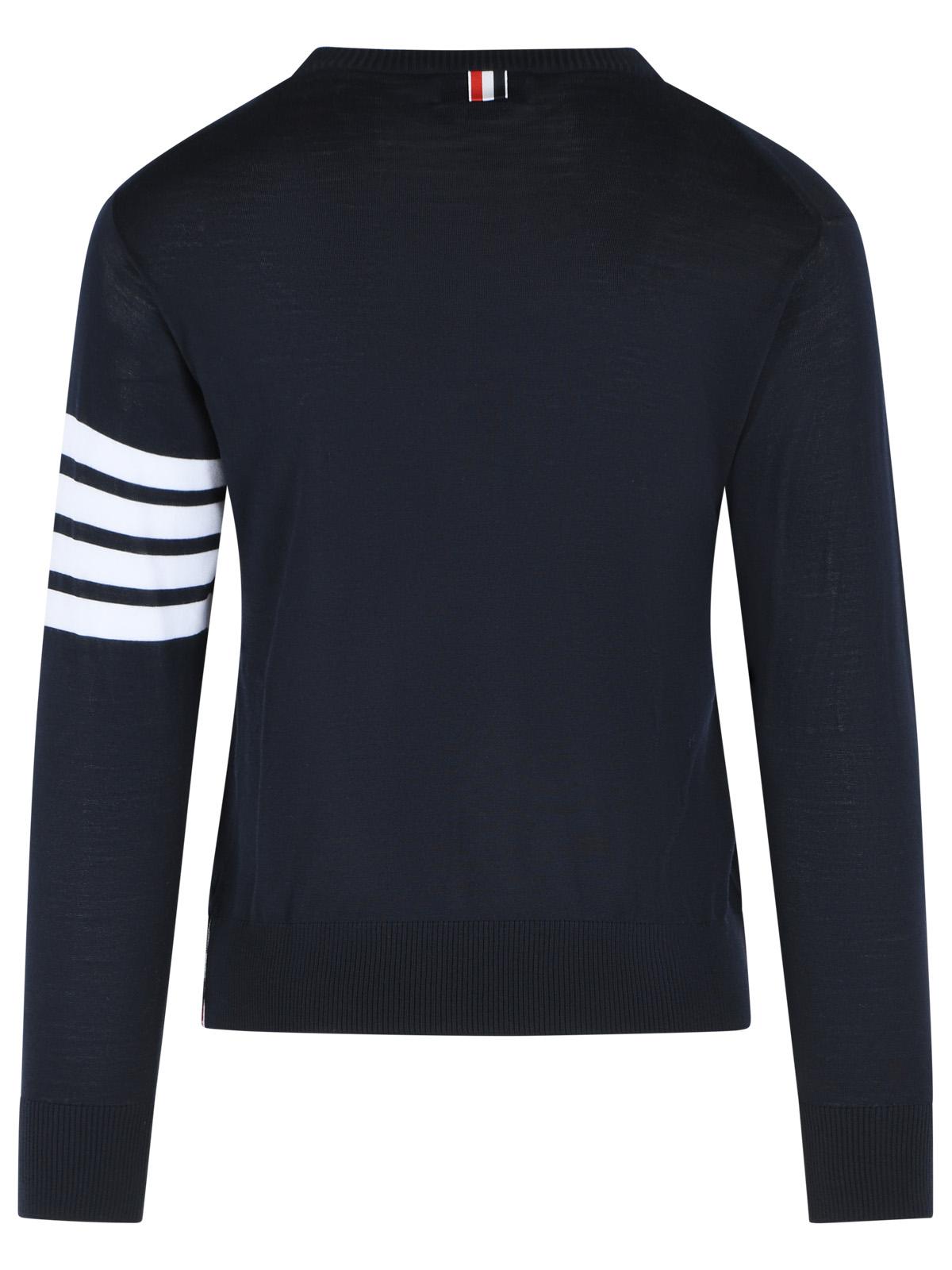Thom Browne 'Classic 4 Bar' Sweater In Navy Merino Wool Men THOM BROWNE