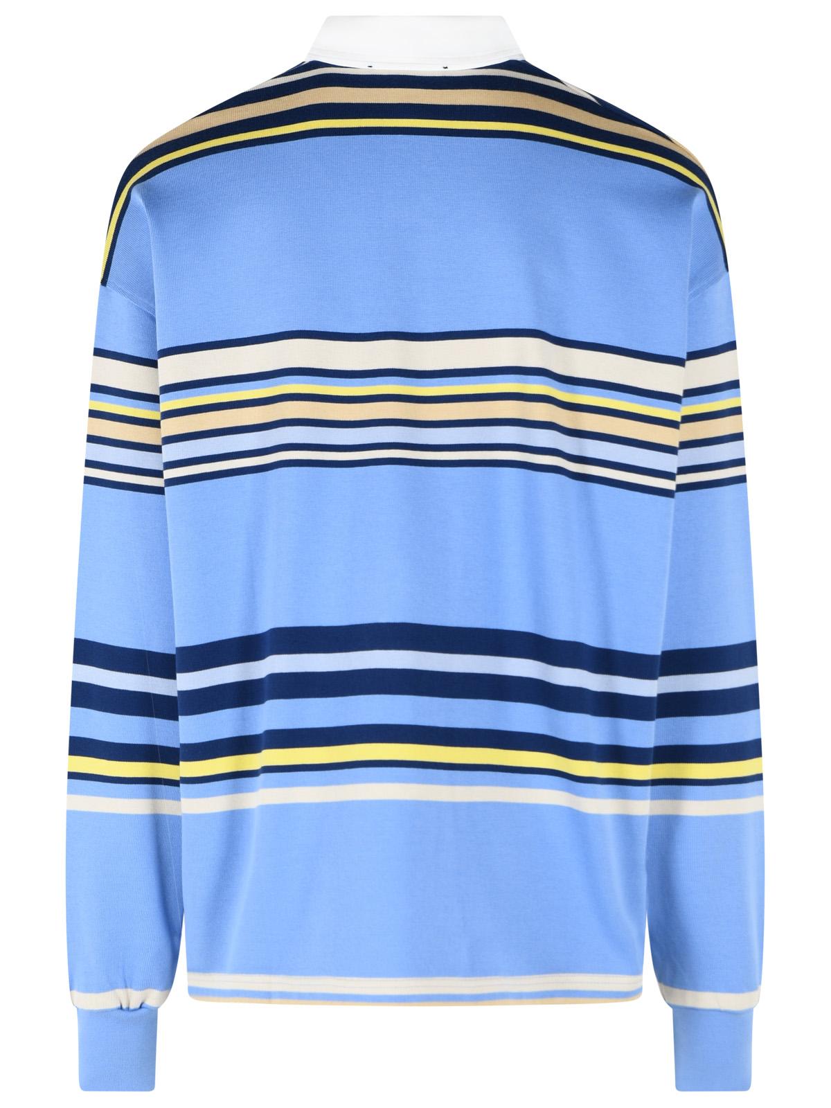 Amiri 'Striped' Blue Cotton Polo Shirt Men AMIRI