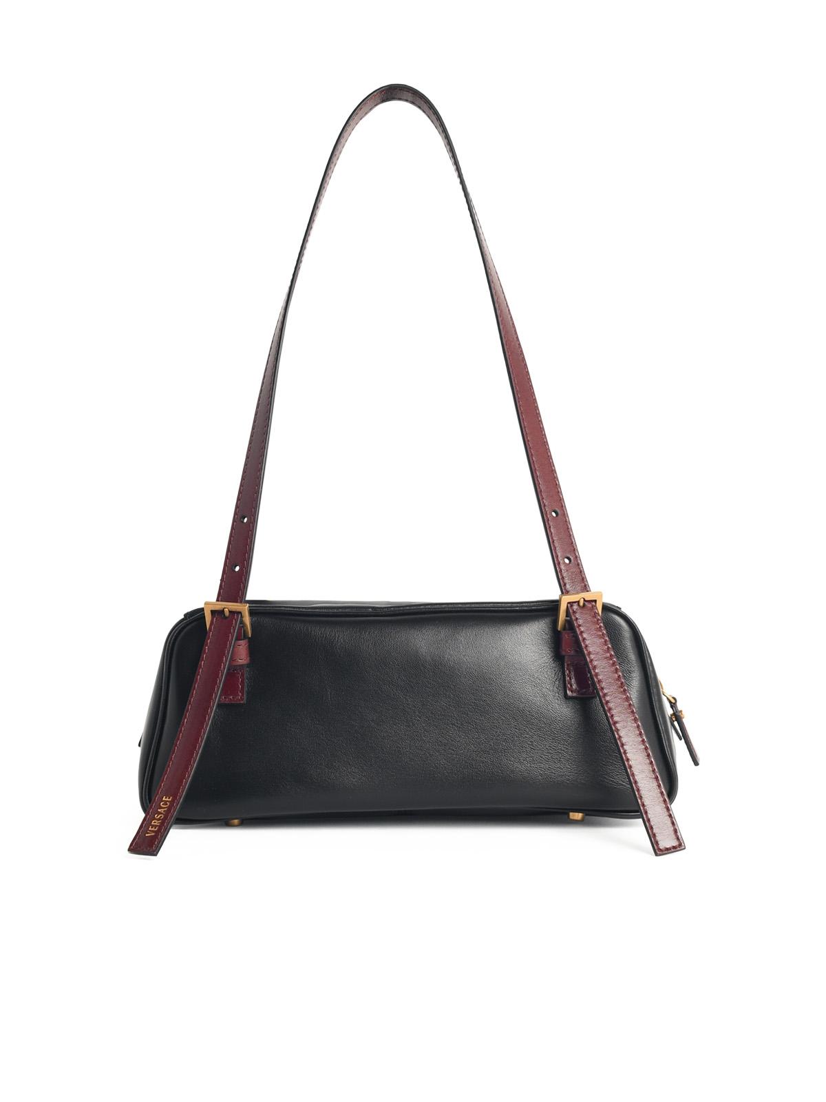 Versace 'Emblème' Black Nappa Leather Bowling Bag Women VERSACE