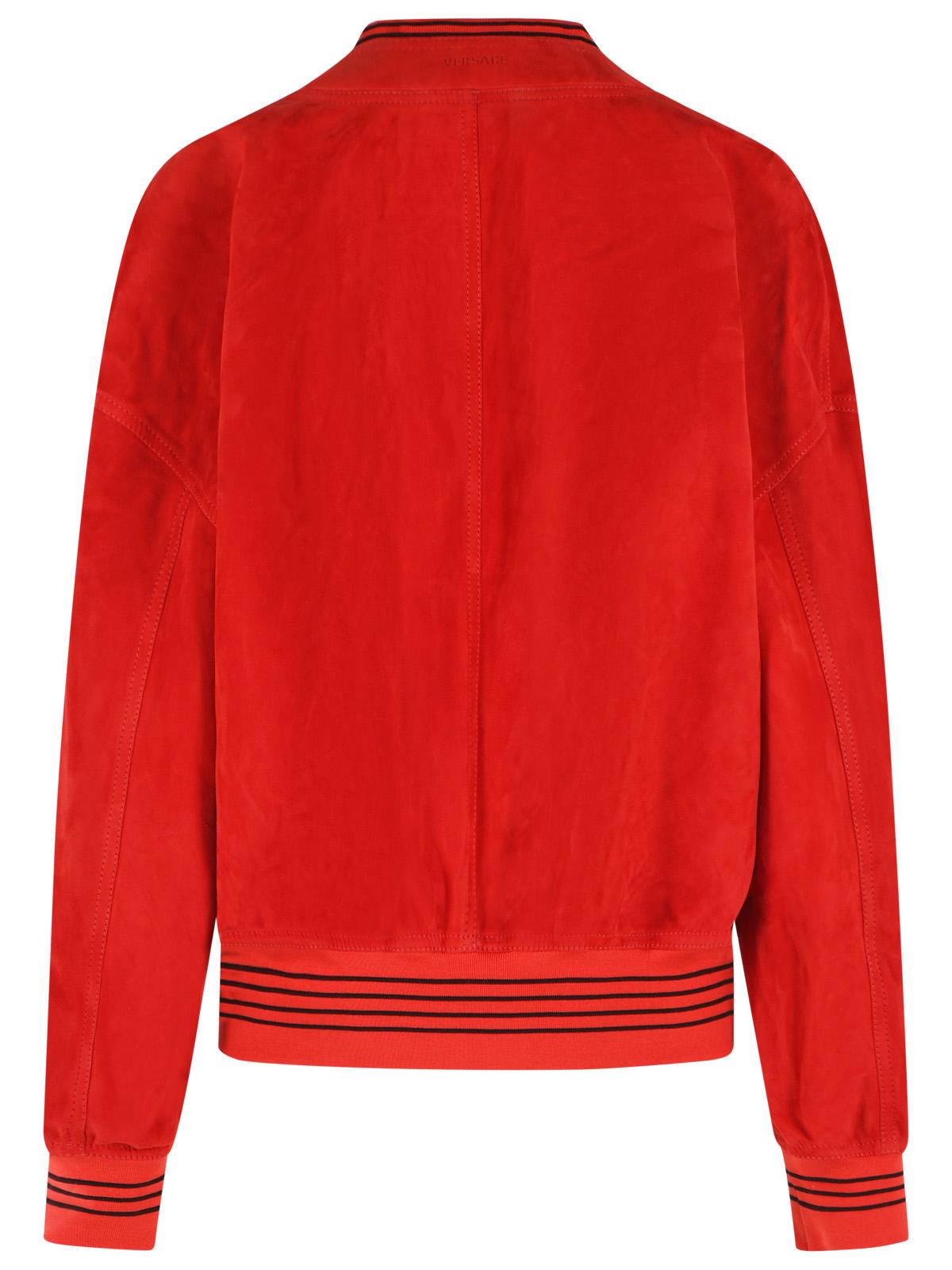 Versace Red Suede Jacket Women VERSACE