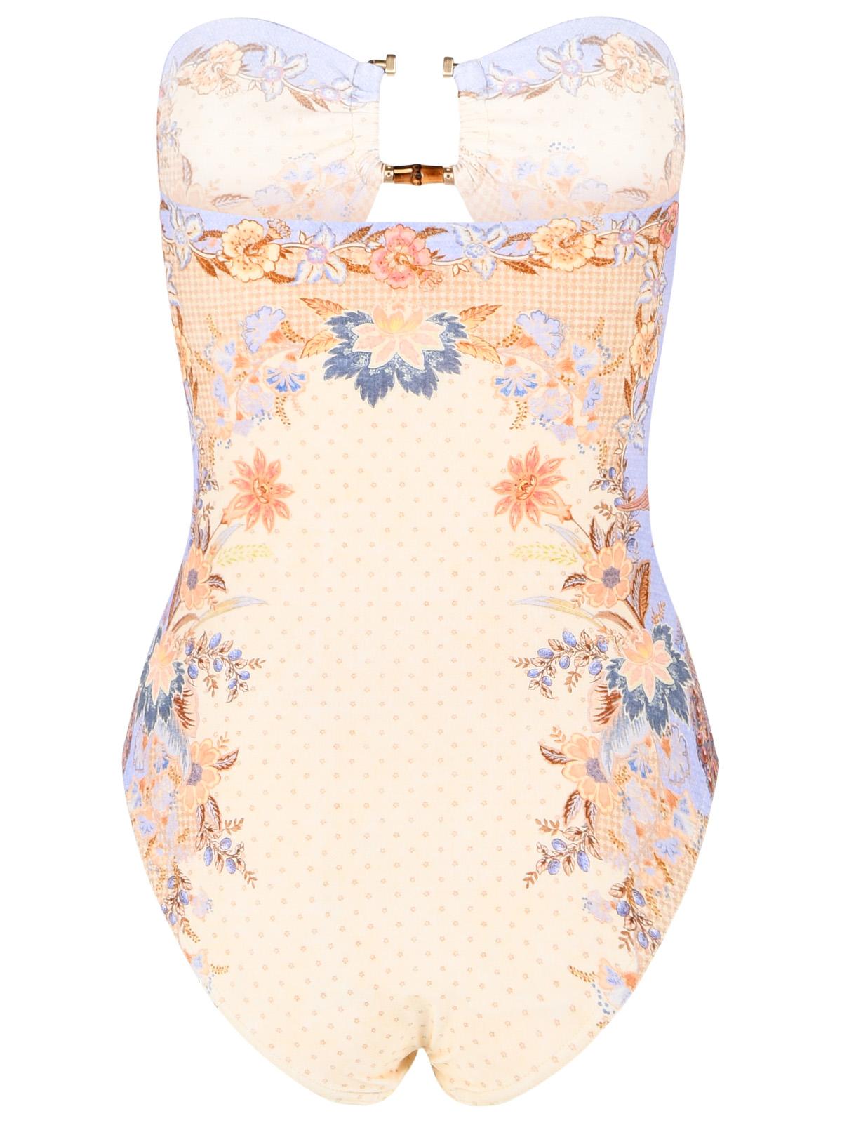 Zimmermann One-Piece Swimsuit With 'Indra' Bamboo Finish In Beige Nylon Blend Women ZIMMERMANN