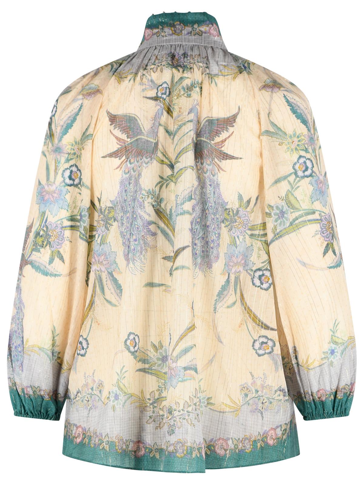 Zimmermann 'Indra Billow' Cream Cotton Blend Blouse Women ZIMMERMANN
