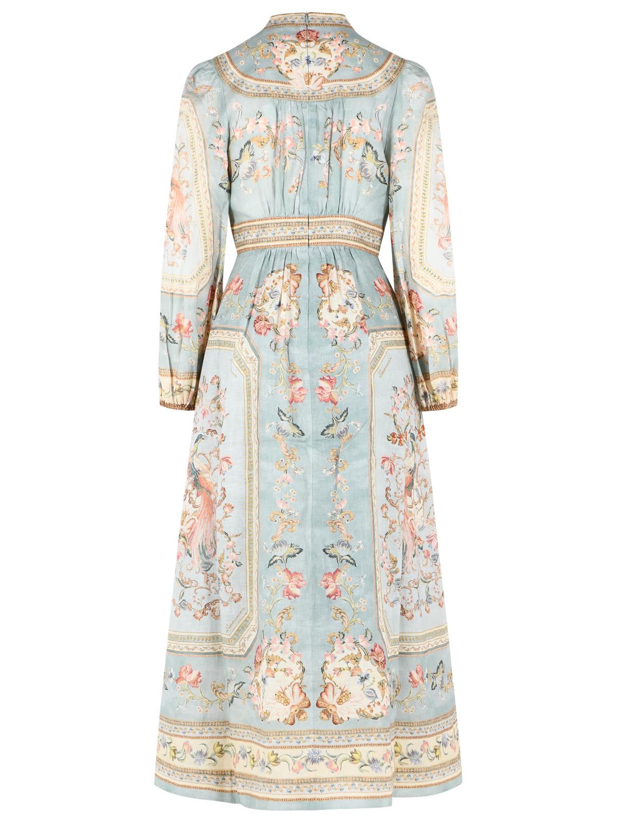 Zimmermann 'Roselight' Light Blue Linen Midi Dress Women ZIMMERMANN