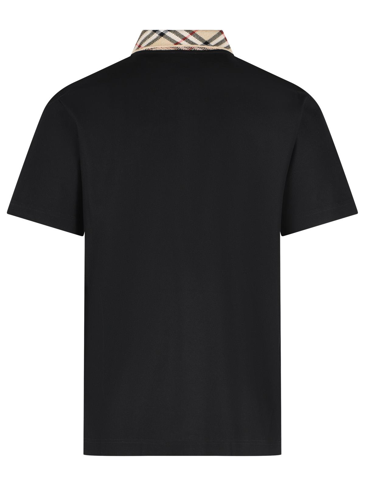 Burberry 'Evan' Black Cotton Polo Shirt Men