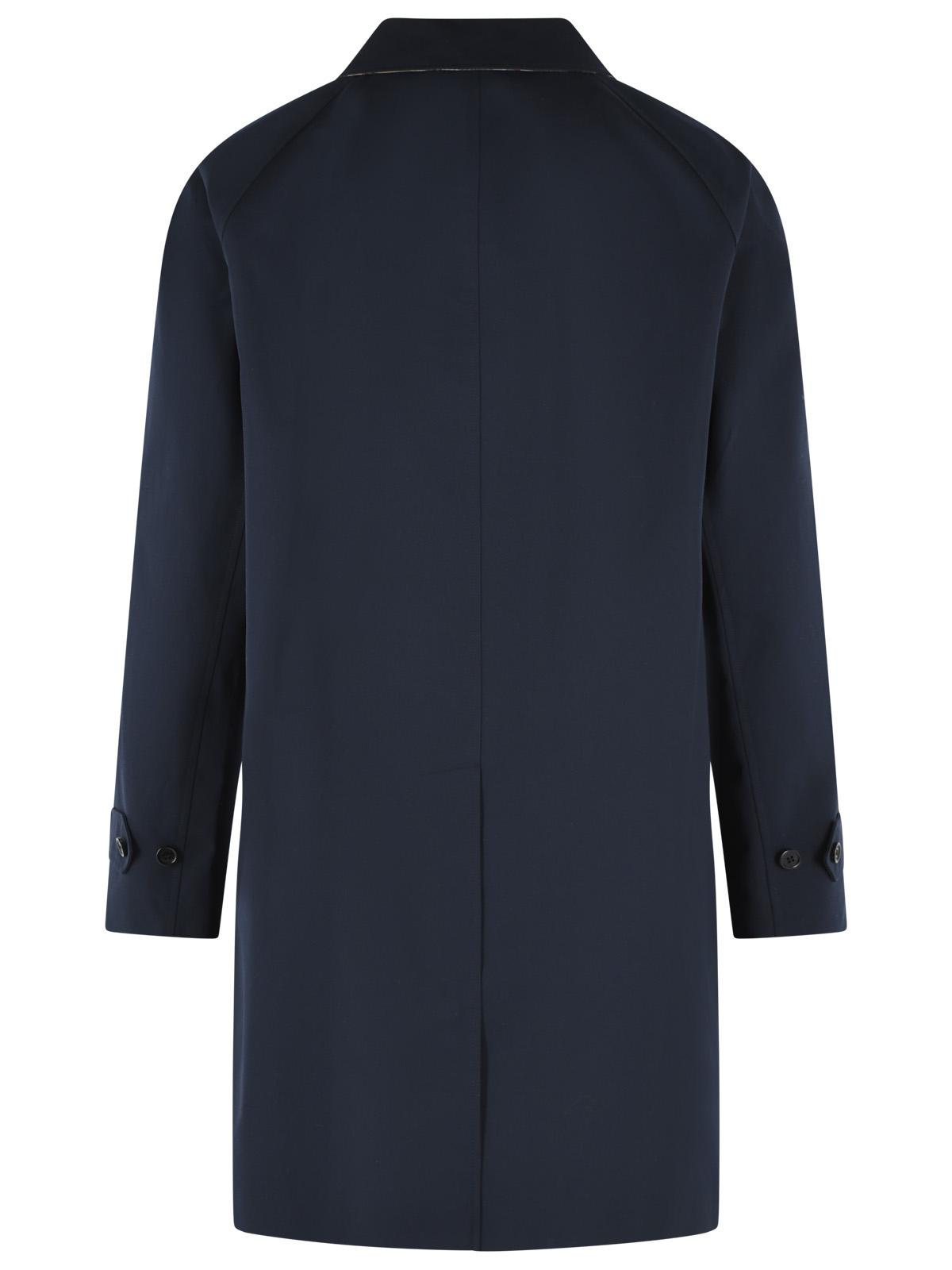 Burberry 'Camden' Blue Cotton Midi Trench Coat Men BURBERRY