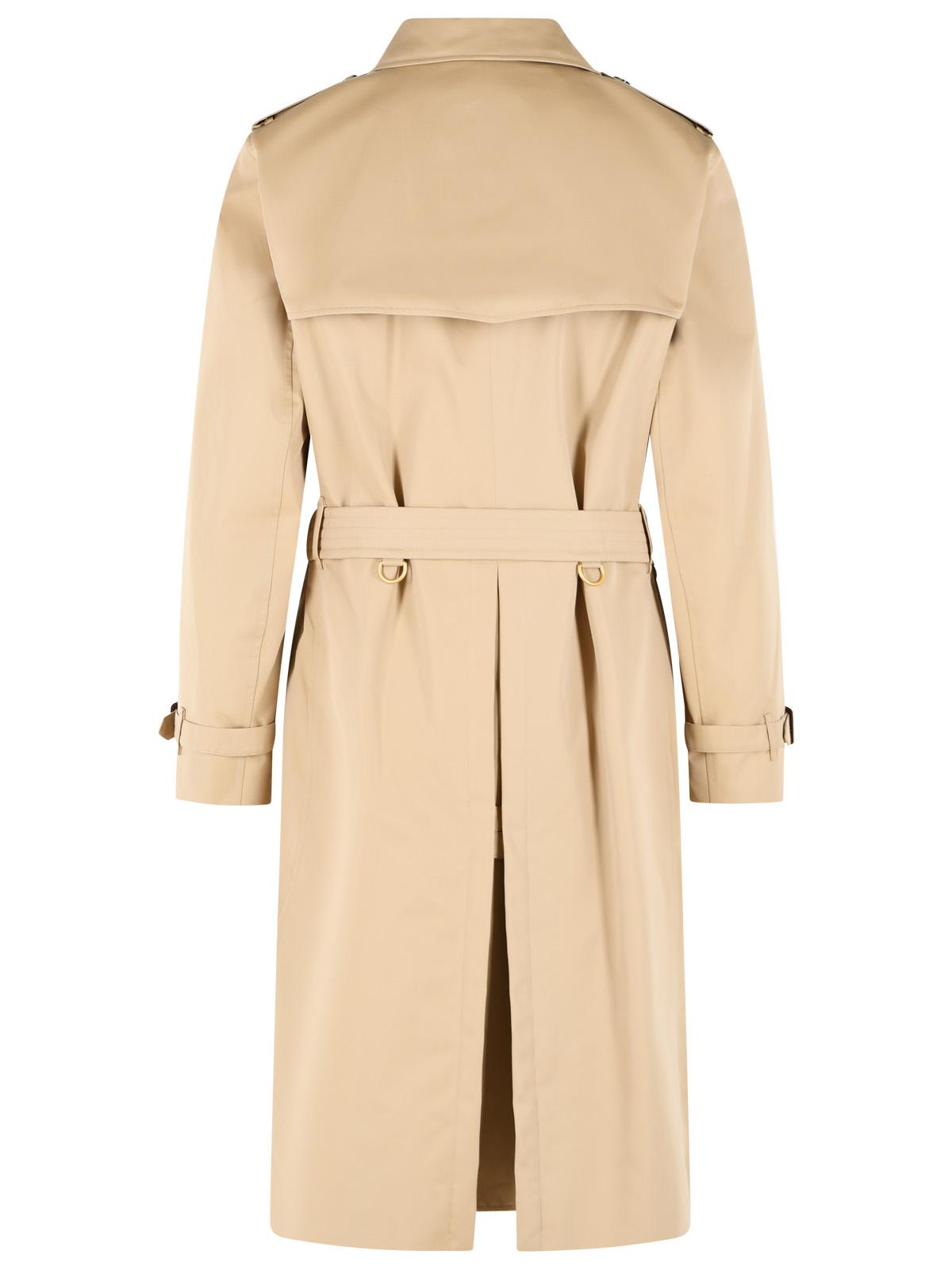 Burberry Long 'Kensington' Beige Cotton Trench Coat Men BURBERRY