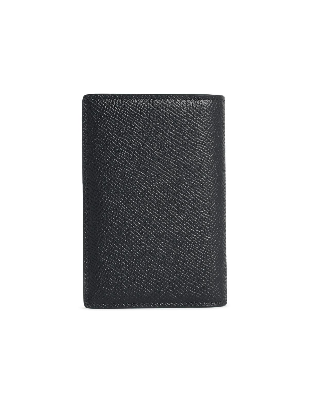 Dolce & Gabbana 'Fold' Black Dauphine Leather Card Holder Men DOLCE & GABBANA