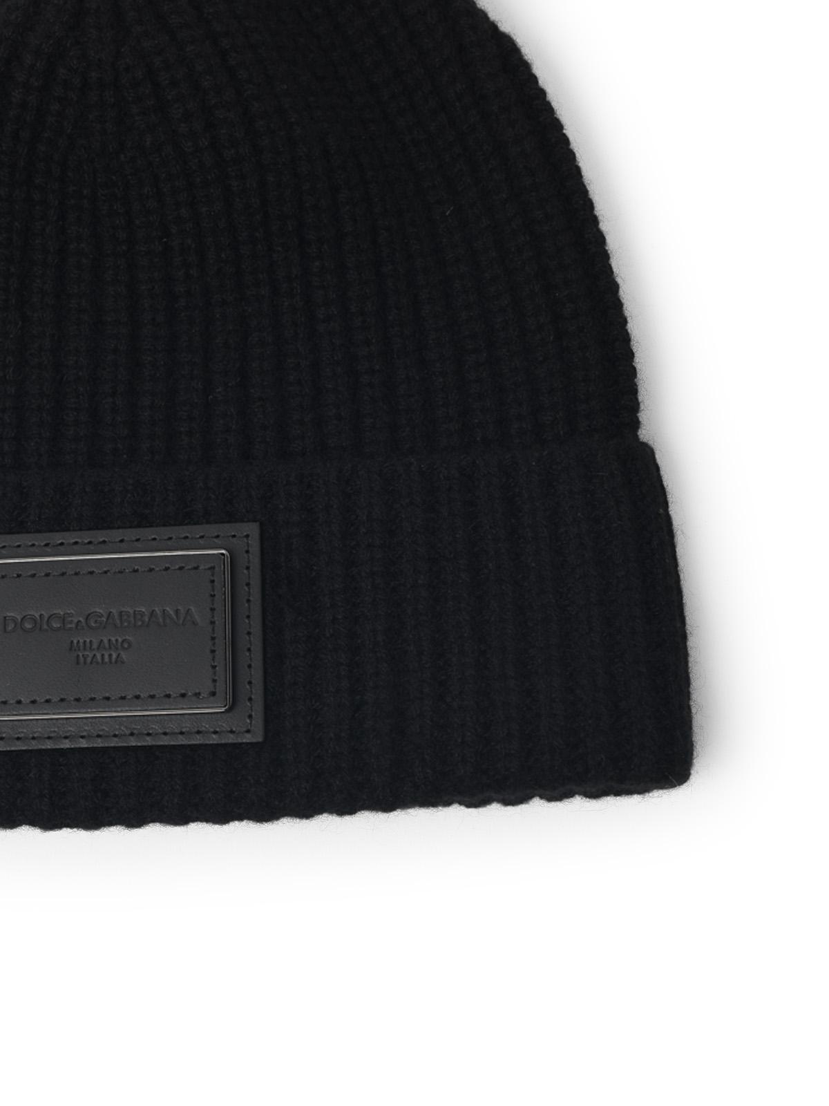 Dolce & Gabbana Black Cashmere Beanie Men DOLCE & GABBANA