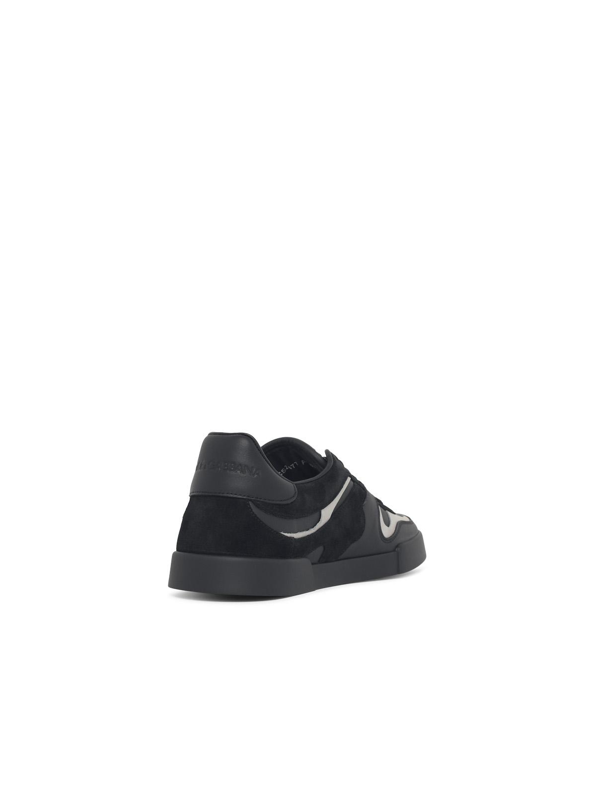 Dolce & Gabbana 'Strobel Portofino' Black Leather Sneakers Men DOLCE & GABBANA