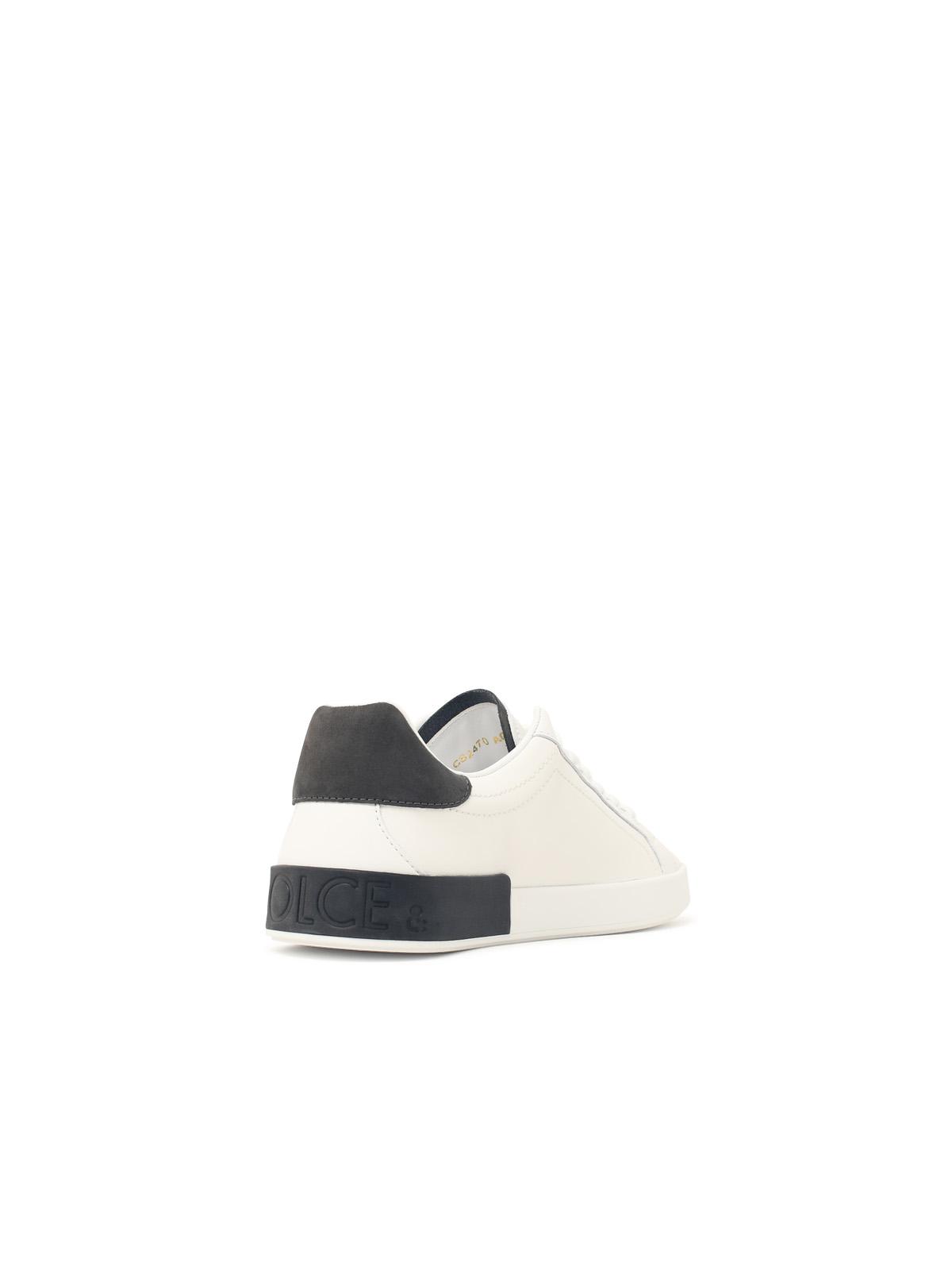 Dolce & Gabbana 'Portofino Custom M' White Leather Sneakers Men
