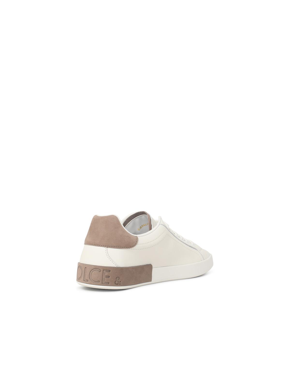 Dolce & Gabbana 'Portofino' White Leather Sneakers Men DOLCE & GABBANA
