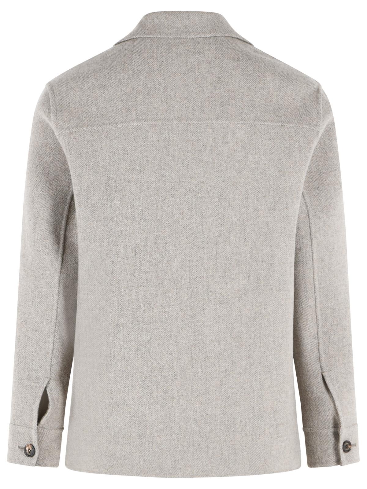 Eleventy Green And Beige Wool And Cashmere Overshirt Men ELEVENTY