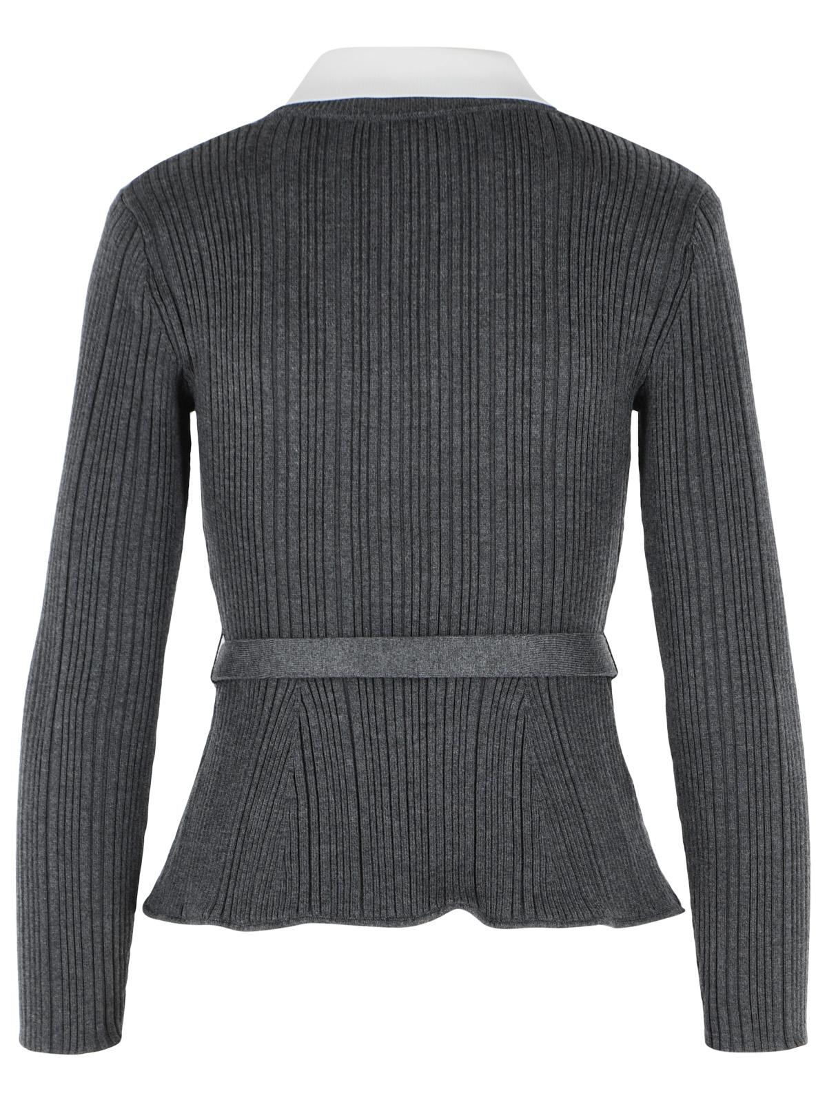 Self Portrait Ribbed Cardigan In Grey Viscose Blend Women SELF-PORTRAIT