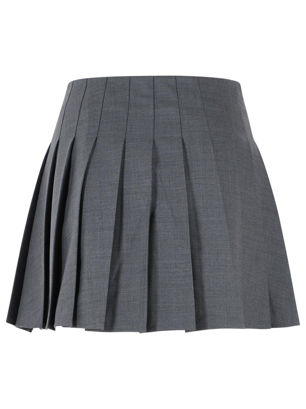 Self Portrait Grey Wool Blend Pleated Miniskirt Women SELF-PORTRAIT