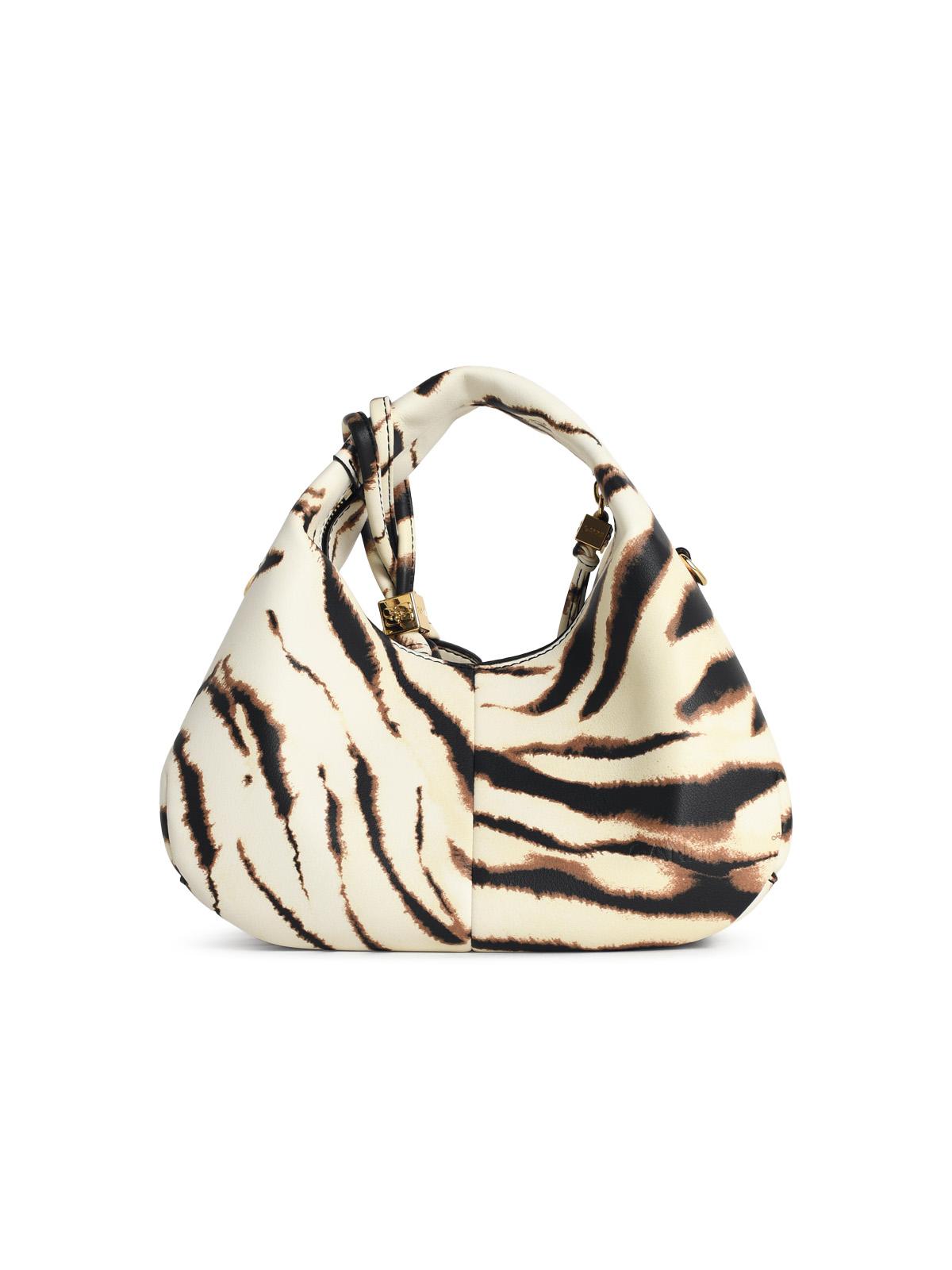 Ganni Zebra Eco Leather Mini Hobo Bag Women GANNI