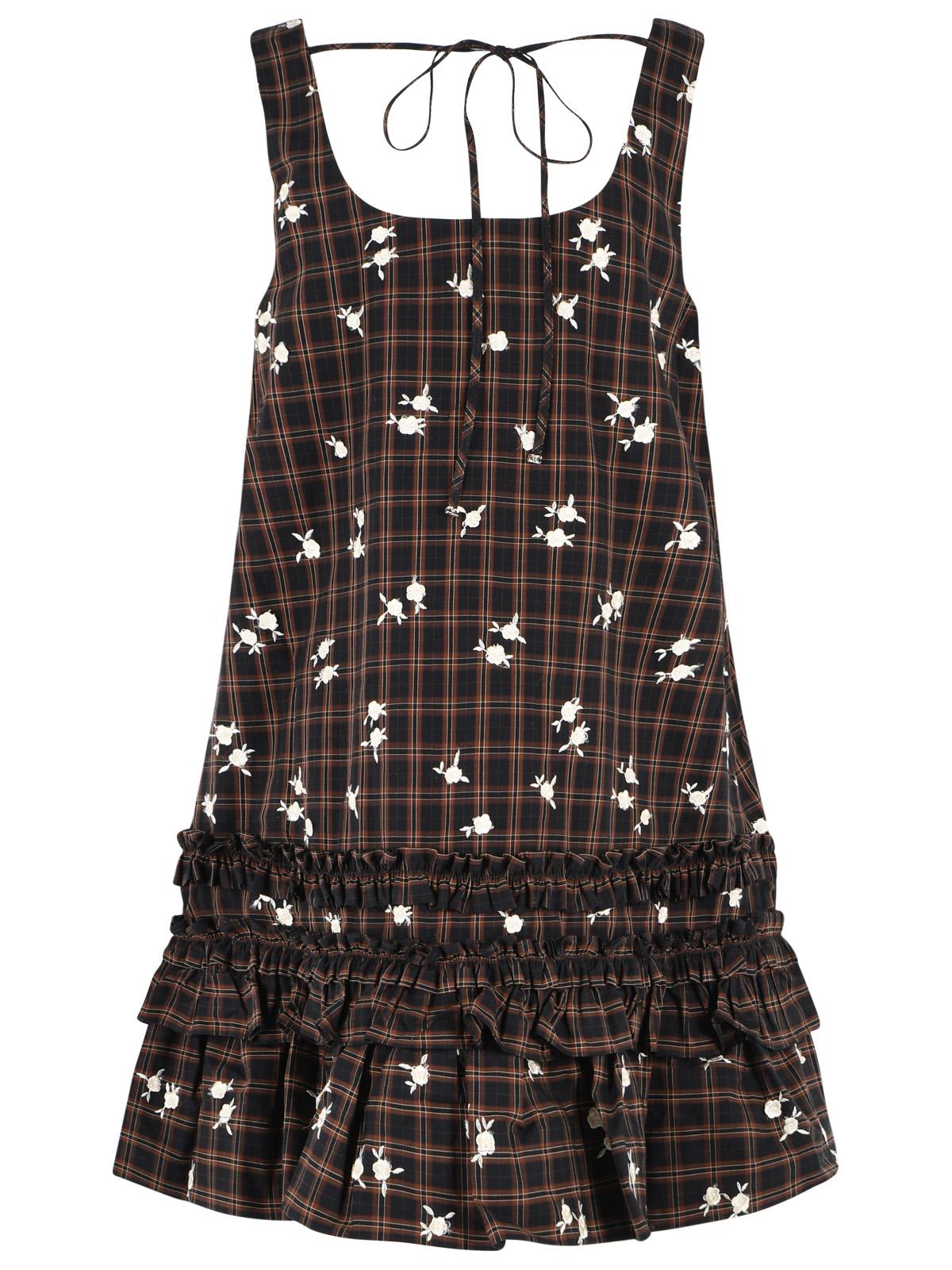 Ganni Brown Cotton Mini Dress Women GANNI