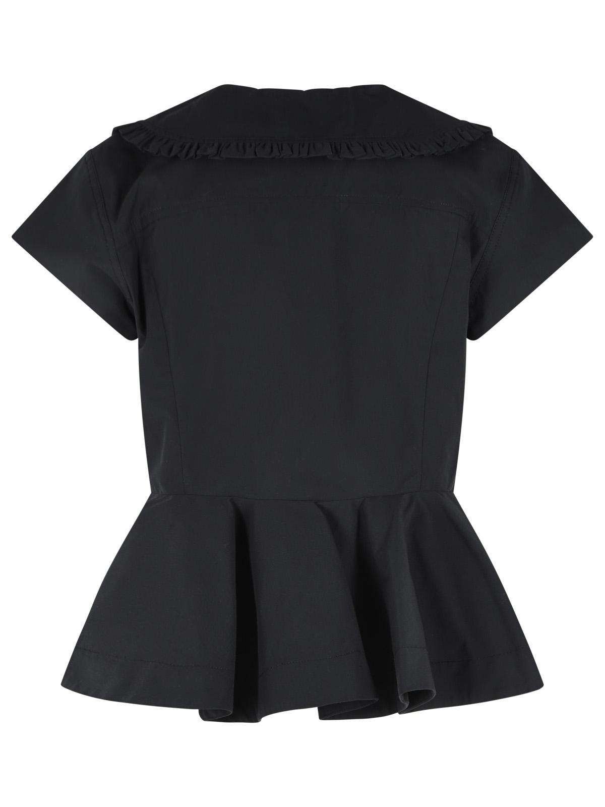 Ganni Black Cotton Poplin Blouse Women GANNI