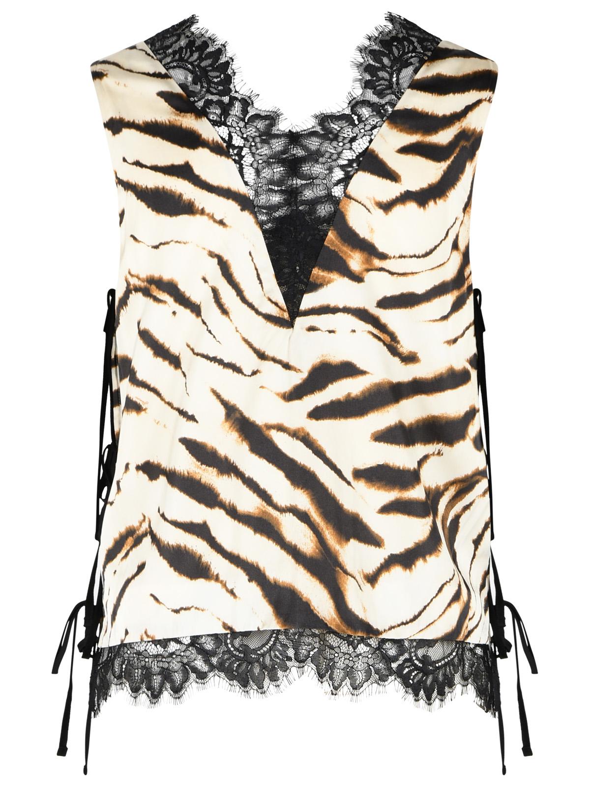 Ganni Ivory Viscose Tank Top Women GANNI