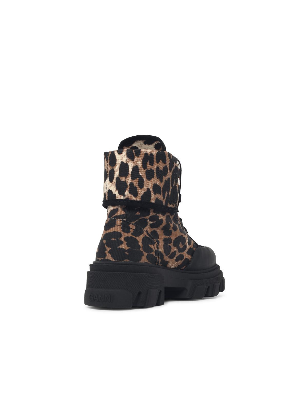 Ganni Leopard Print Fabric Boots Women GANNI