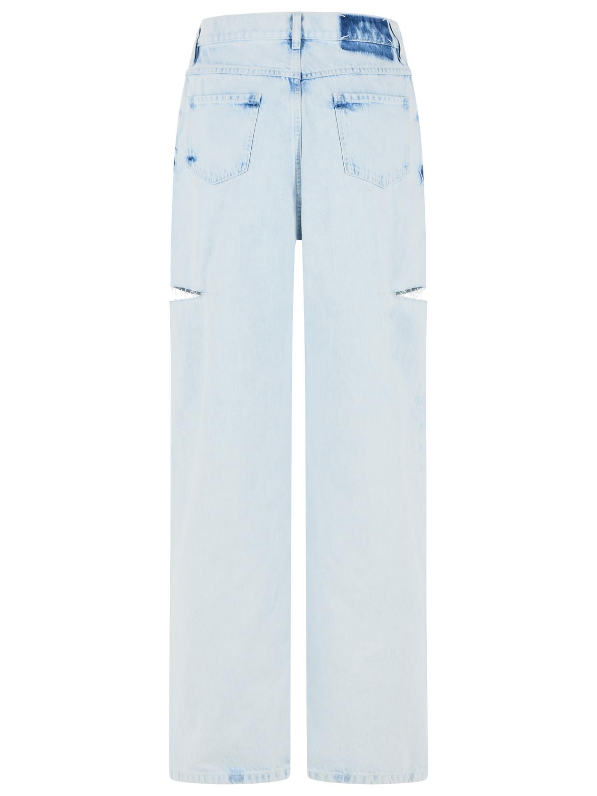 Maison Margiela 'Cut-Out' Light Blue Denim Jeans Women MAISON MARGIELA
