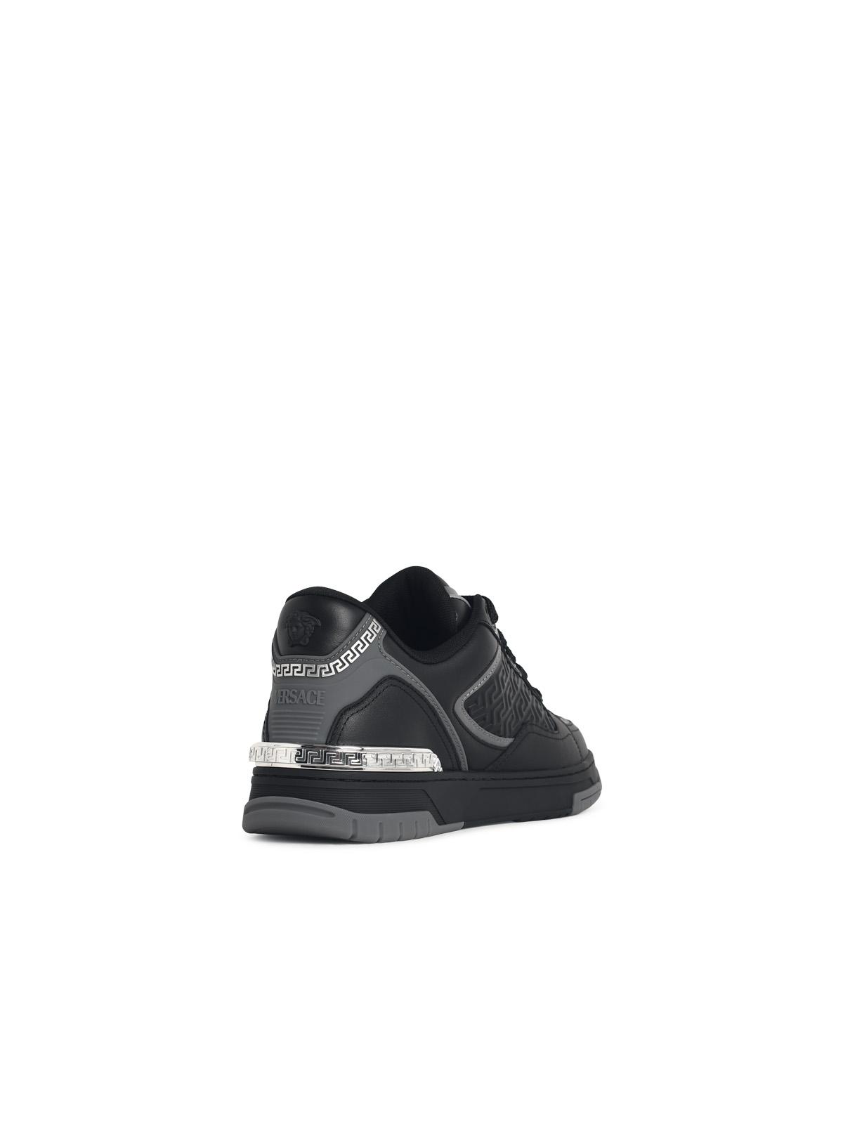 Versace 'Biggie' Black Leather Sneakers Men VERSACE