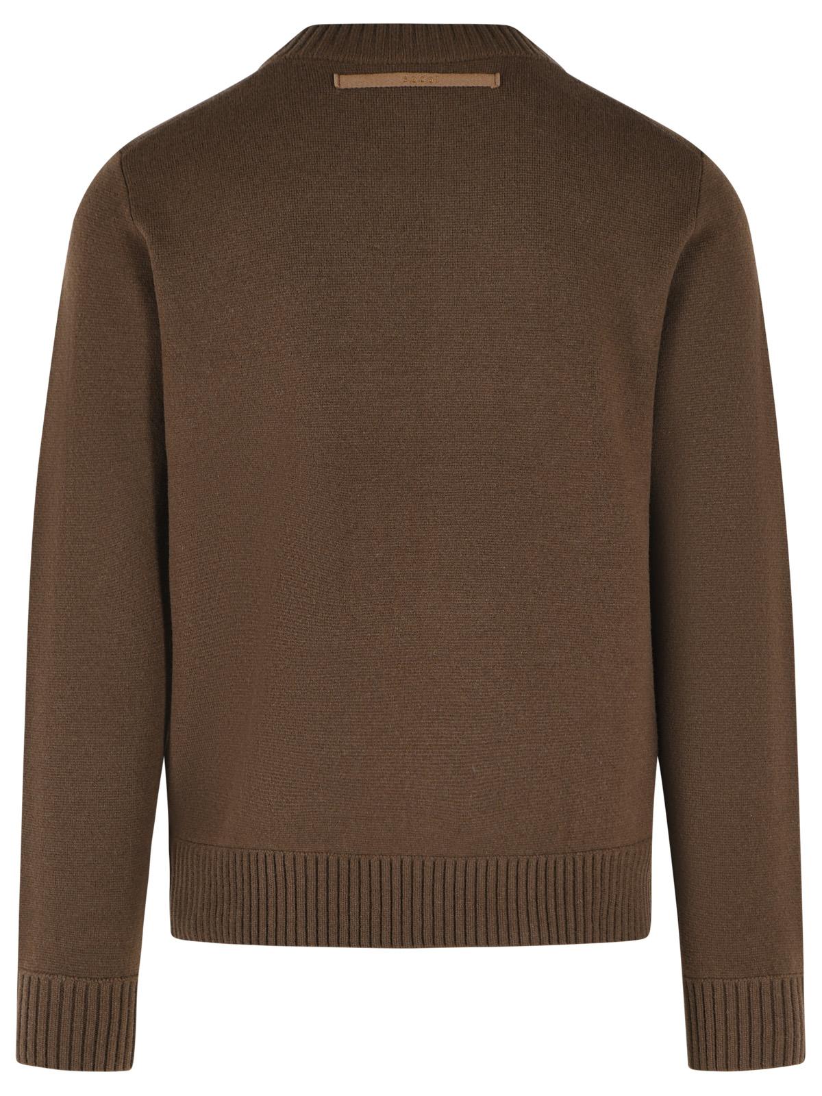 Sacai Brown Wool Sweater Men SACAI