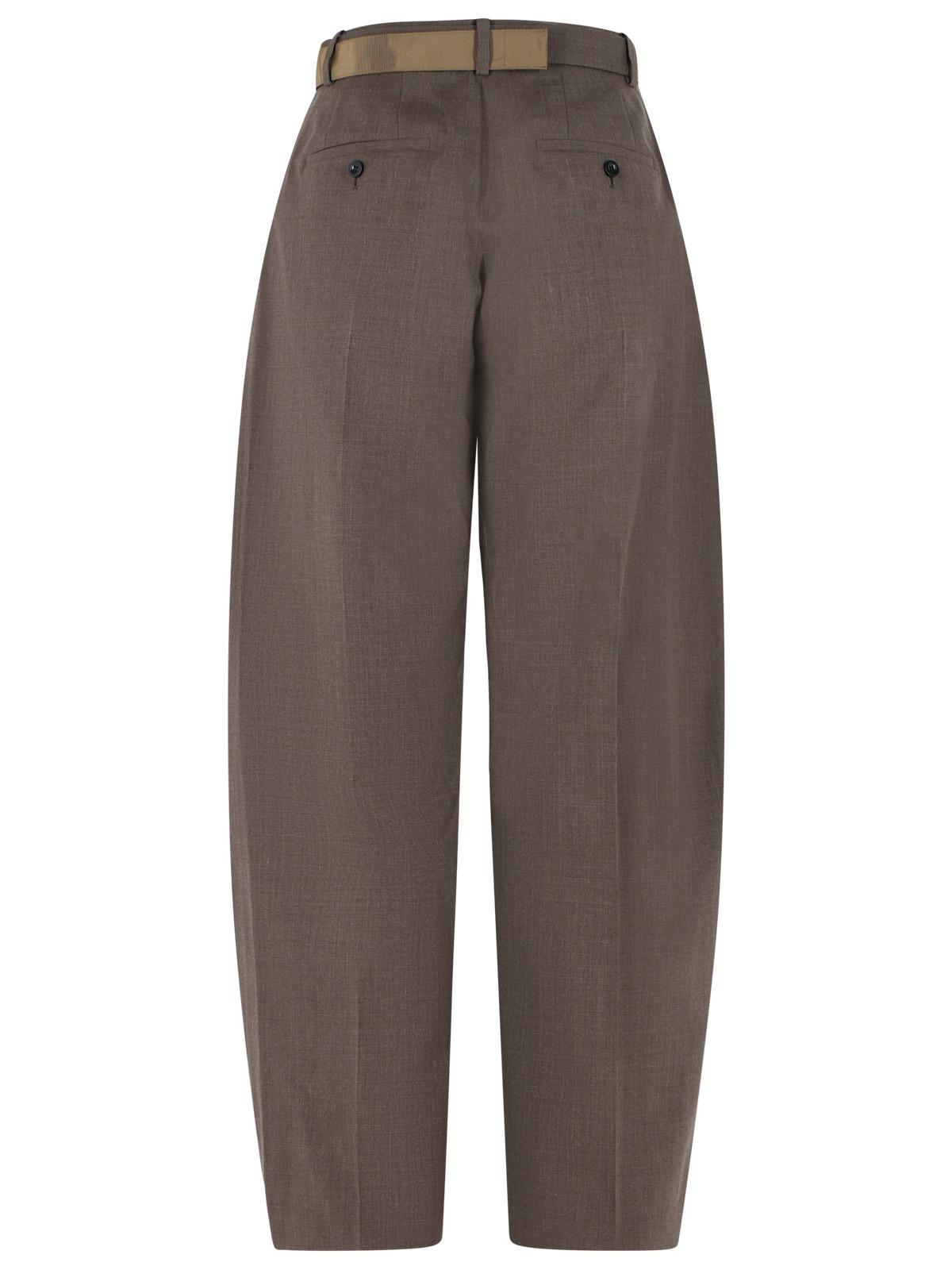 Sacai Brown Wool Trousers Women SACAI