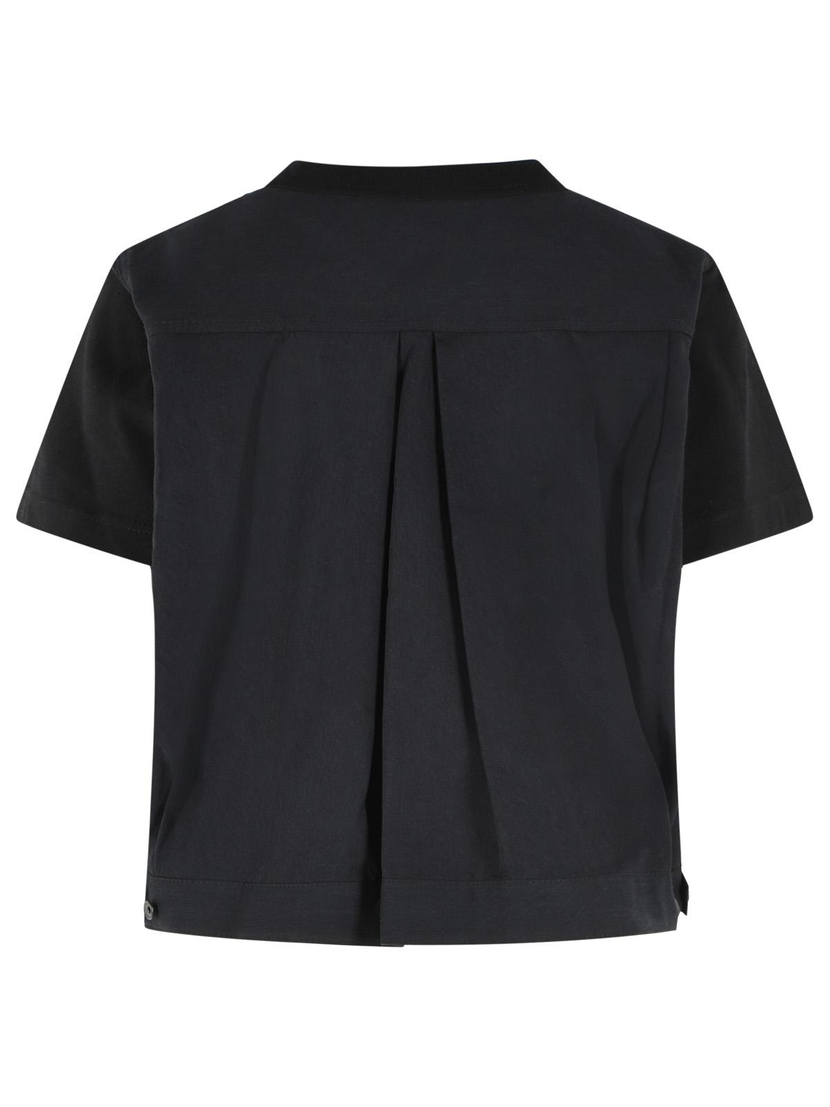 Sacai Black Cotton T-Shirt Women SACAI