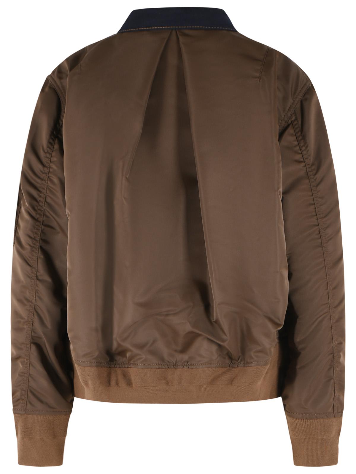 Sacai Navy And Brown Cotton And Polyester Jacket Women SACAI