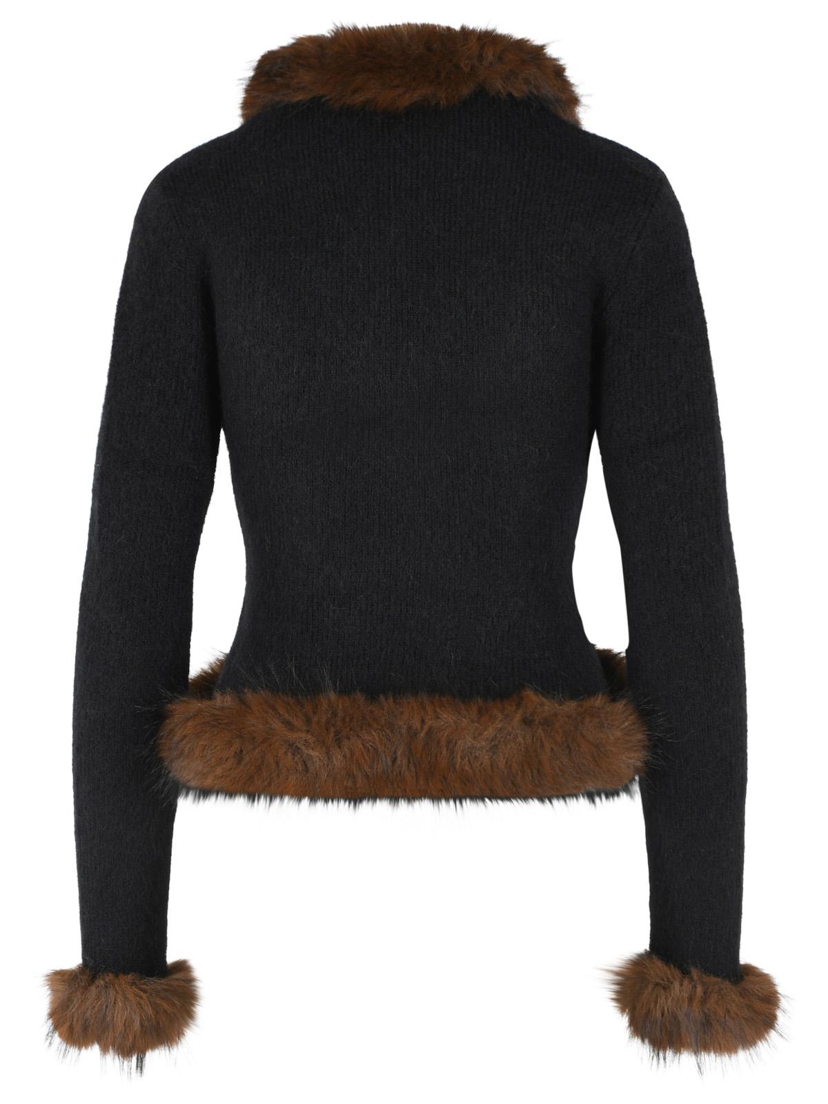 Self Portrait Black Alpaca Blend Cardigan Women SELF-PORTRAIT