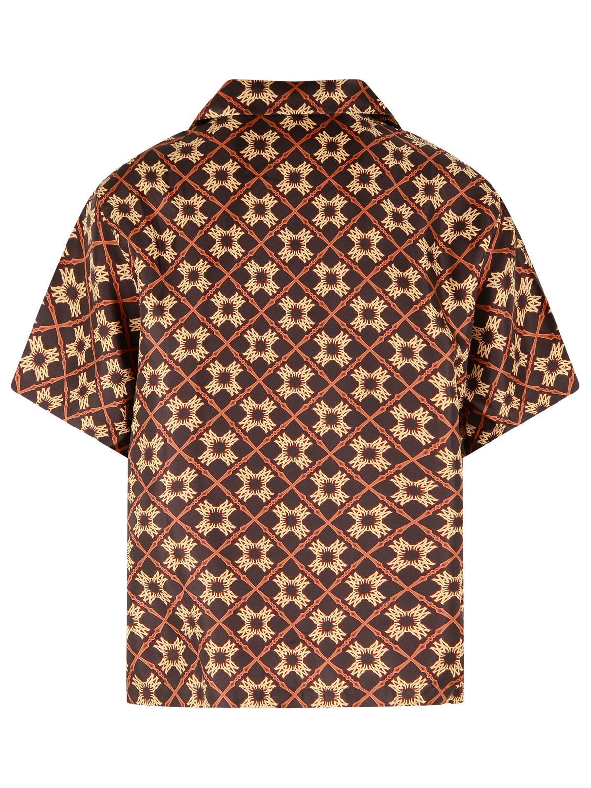 Amiri 'Ma Quad' Brown Silk Shirt Men AMIRI