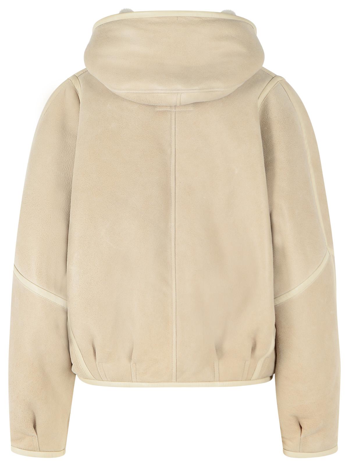 Isabel Marant 'Amiel' Ecru Sheepskin Short Coat Women ISABEL MARANT