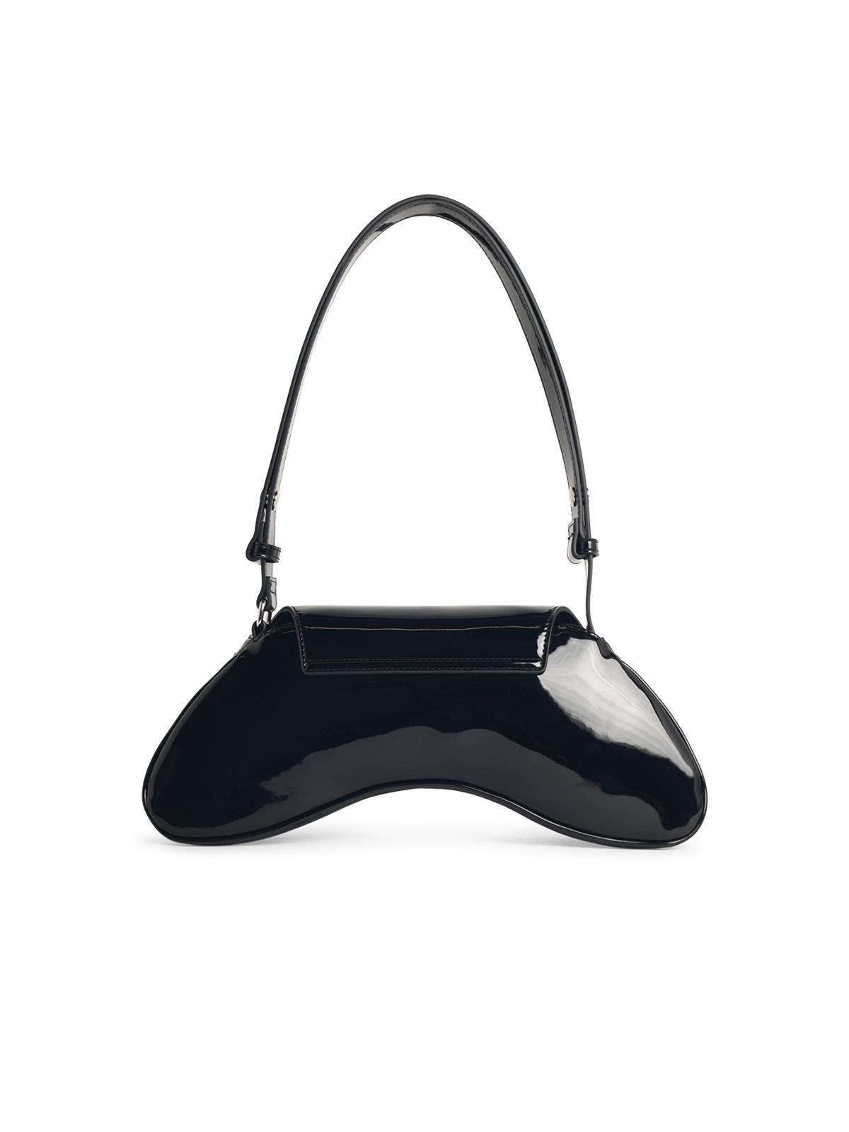 Diesel 'Play' Crossbody Bag In Glossy Black Polyurethane Women