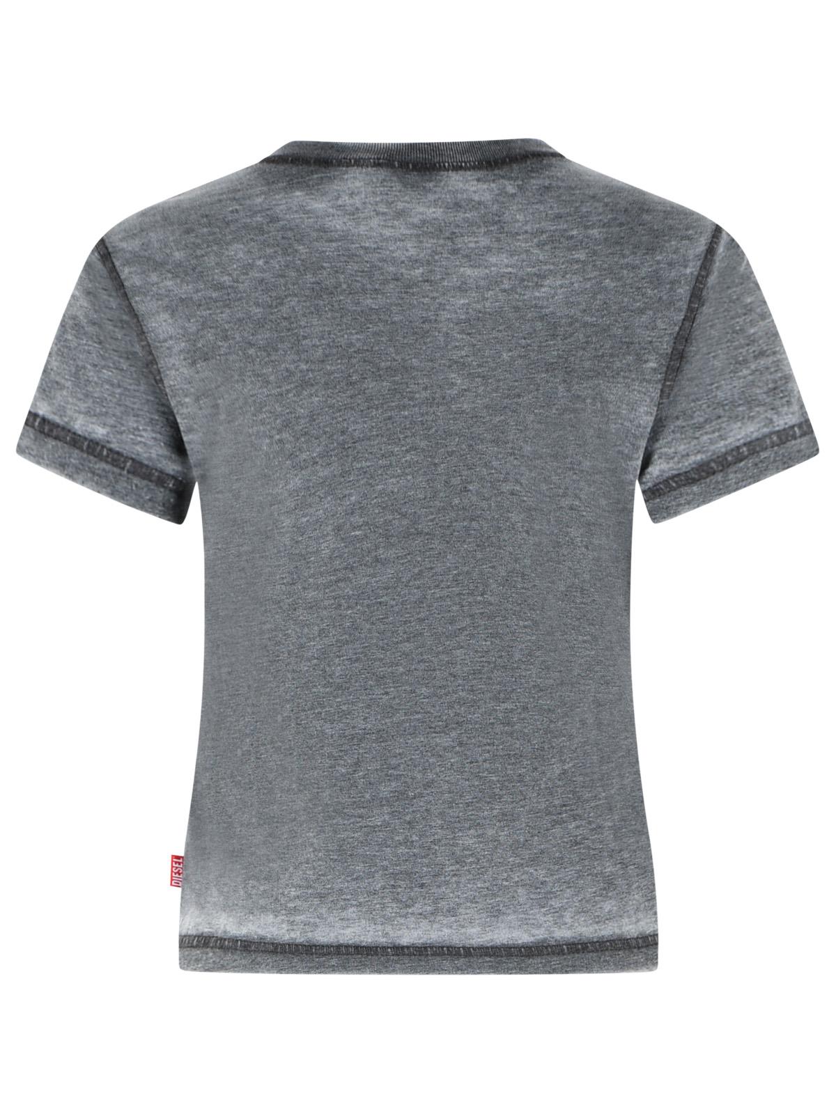 Diesel 'Ila' Grey Cotton Blend T-Shirt Women DIESEL