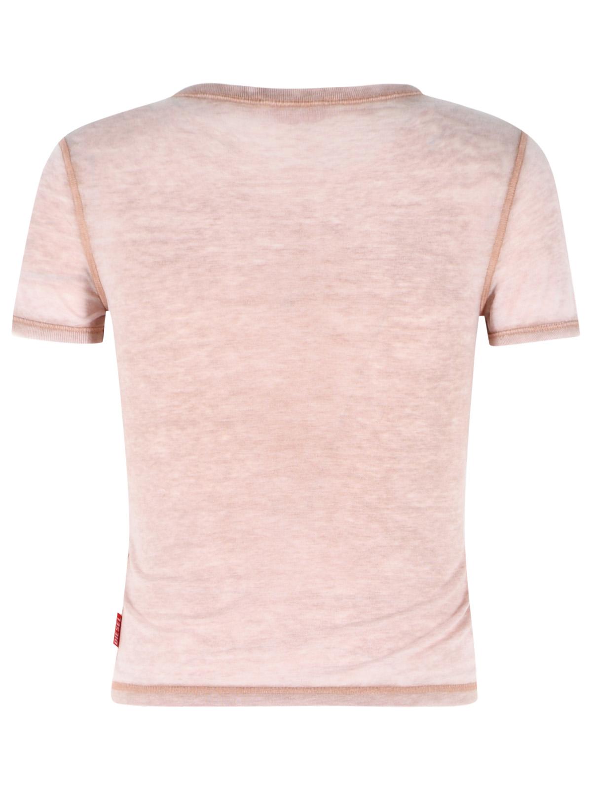 Diesel Pink Cotton Blend Jersey T-Shirt Women DIESEL