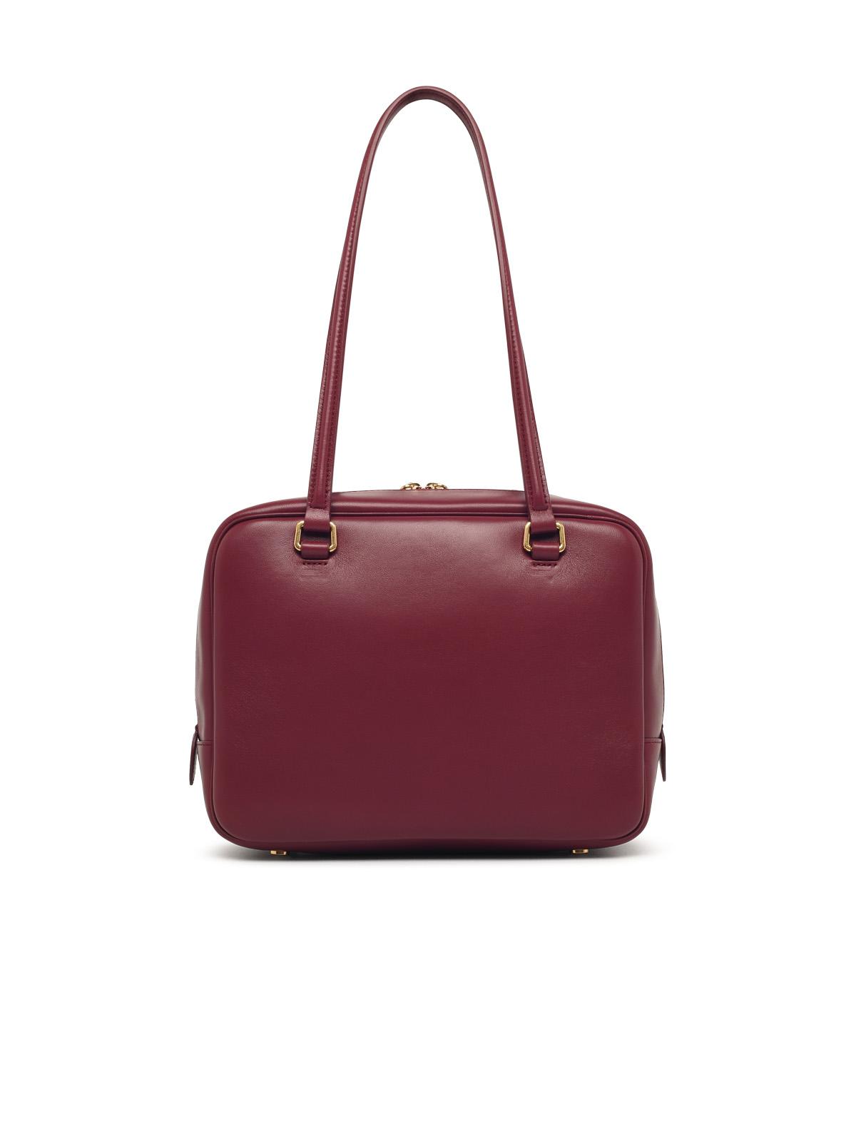 Jil Sander Medium 'Vision' Burgundy Leather Bag Women JIL SANDER